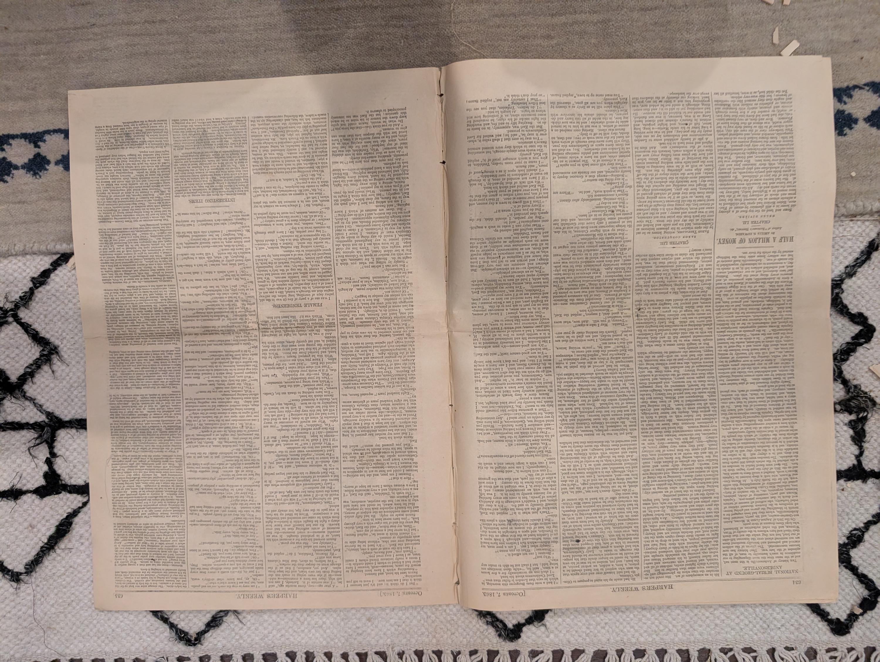 1865 Harper's Weekly — Dead at Andersonville Prison, POW Graves, Naval Festival, Oct 7
