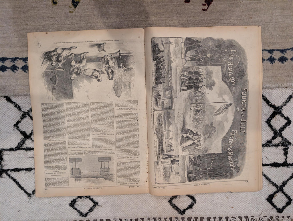1861 Balloon View of Washington Harper's Weekly July 27 Louisiana Zouaves Lincoln