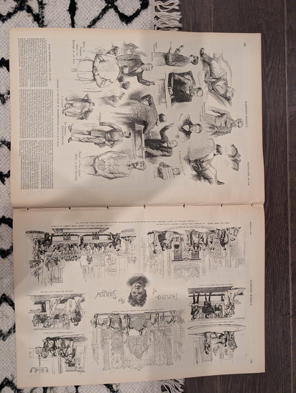 HARPER’S WEEKLY — March 5, 1887 — Riviera Earthquakes, Hussars Cavalry Drill, Daly’s Theatre Revival, James Strong Front Page