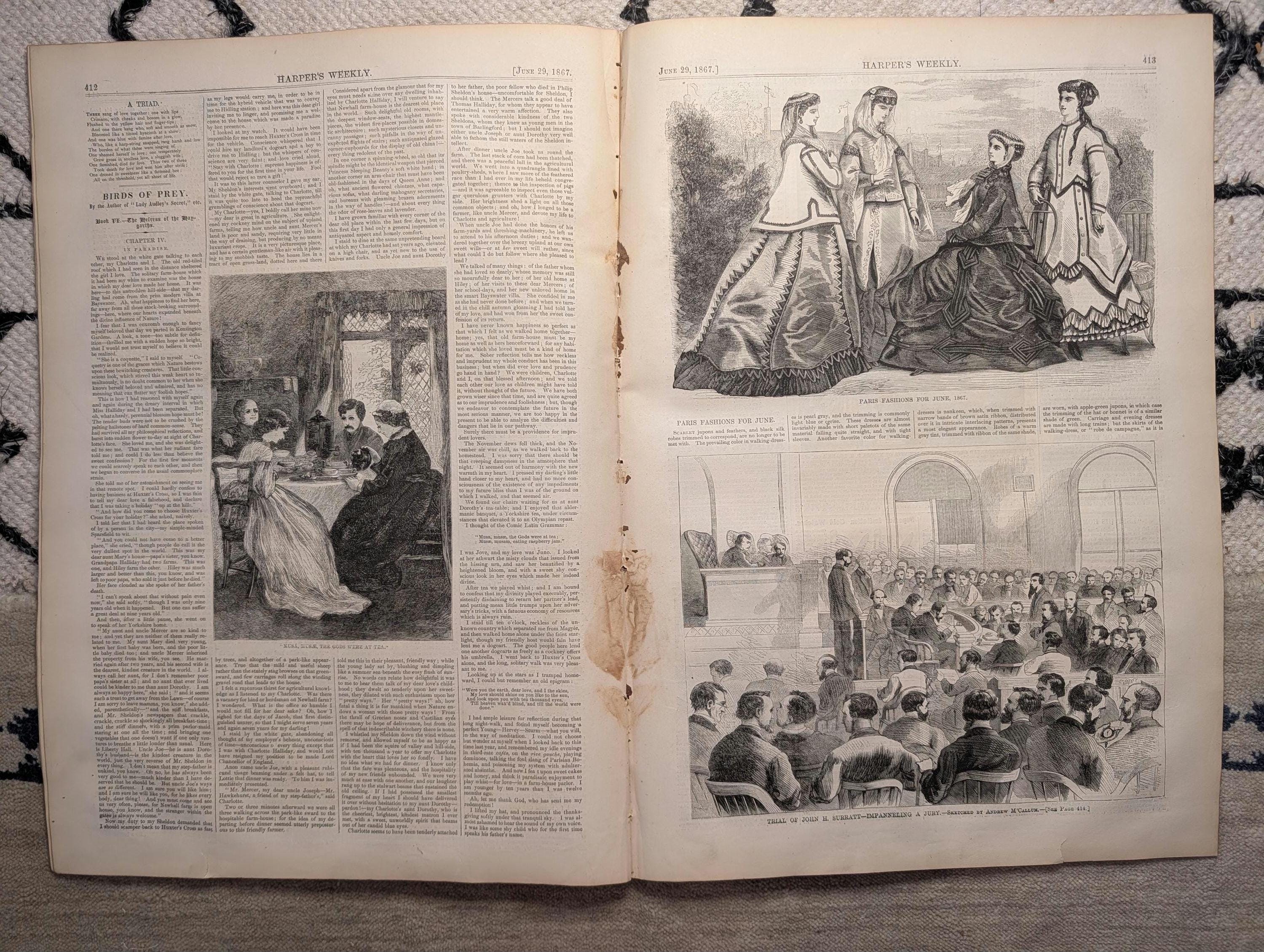 1867 Paul Revere's Ride & Poem, Custer's Scouts, Surratt Lincoln Trial — Jun 29