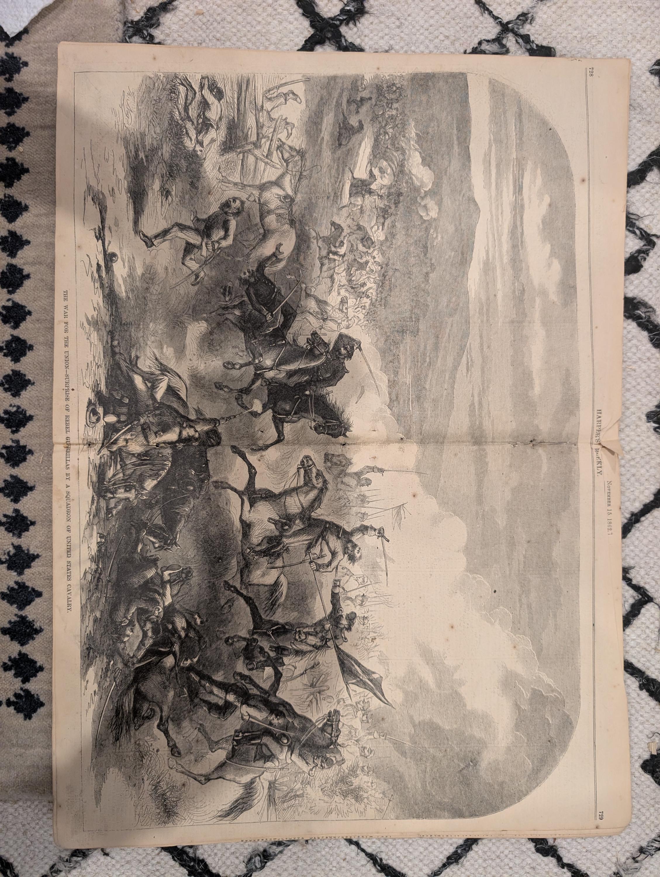 Harper’s Weekly, November 15, 1862 – Winslow Homer “Sharpshooter on Picket Duty,” Capitol Dome Under Construction – Civil War Newspaper