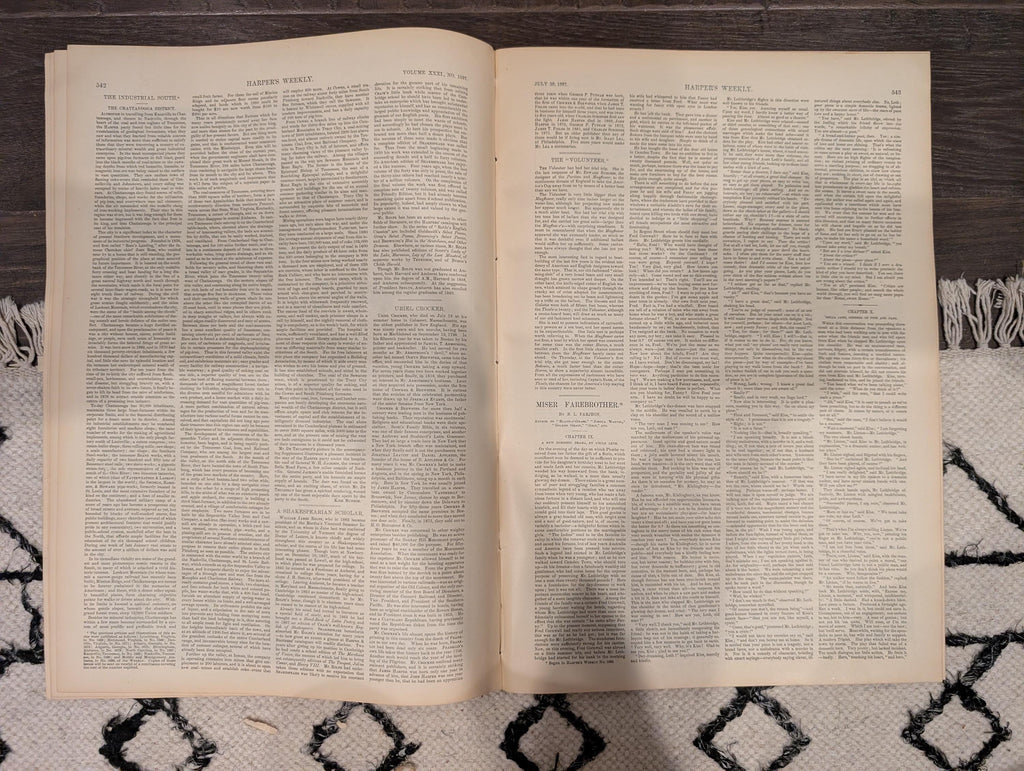 Harper’s Weekly July 30, 1887 – Mormon Temples in Utah, Marblehead Views, Dakota Harvest + South Pittsburg Supplement – Complete Issue