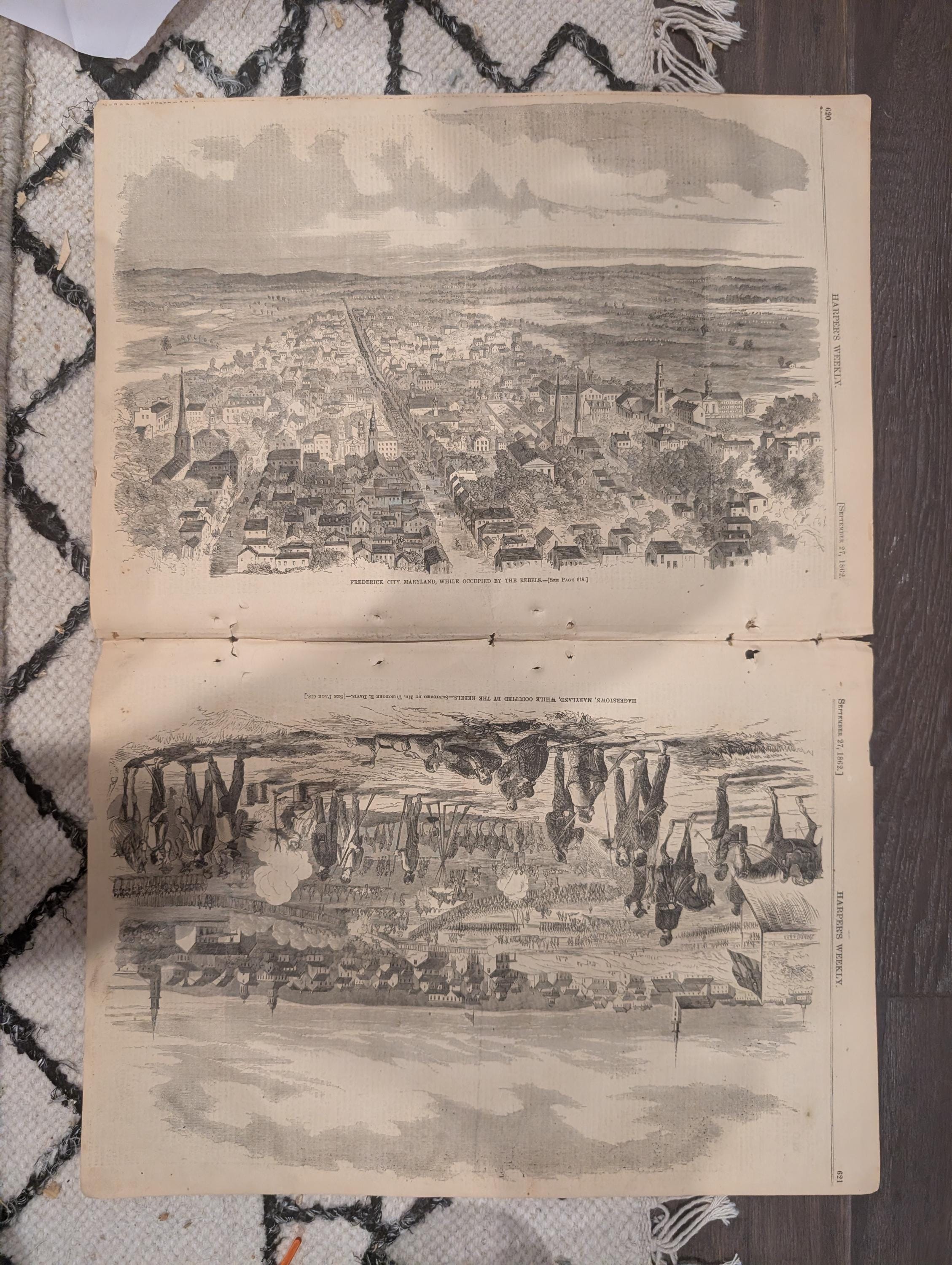 Harper’s Weekly — September 27, 1862 — Rebel Occupation of Frederick & Hagerstown, Maryland + Cincinnati Views