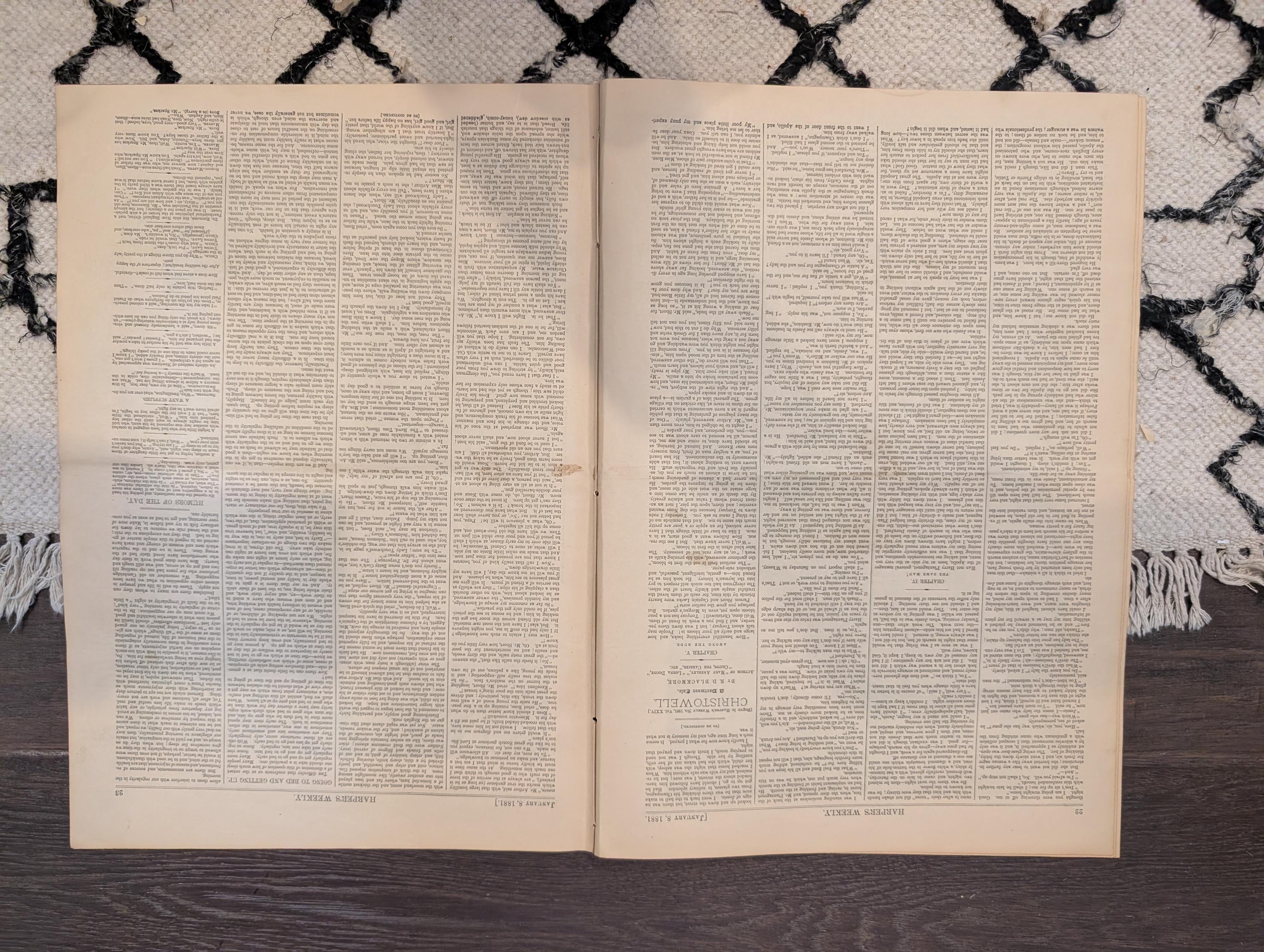 1881 Nast "Ring Out Old Ring in New," New Year's Prosperity Adversity, Nubia Cave — Jan 8