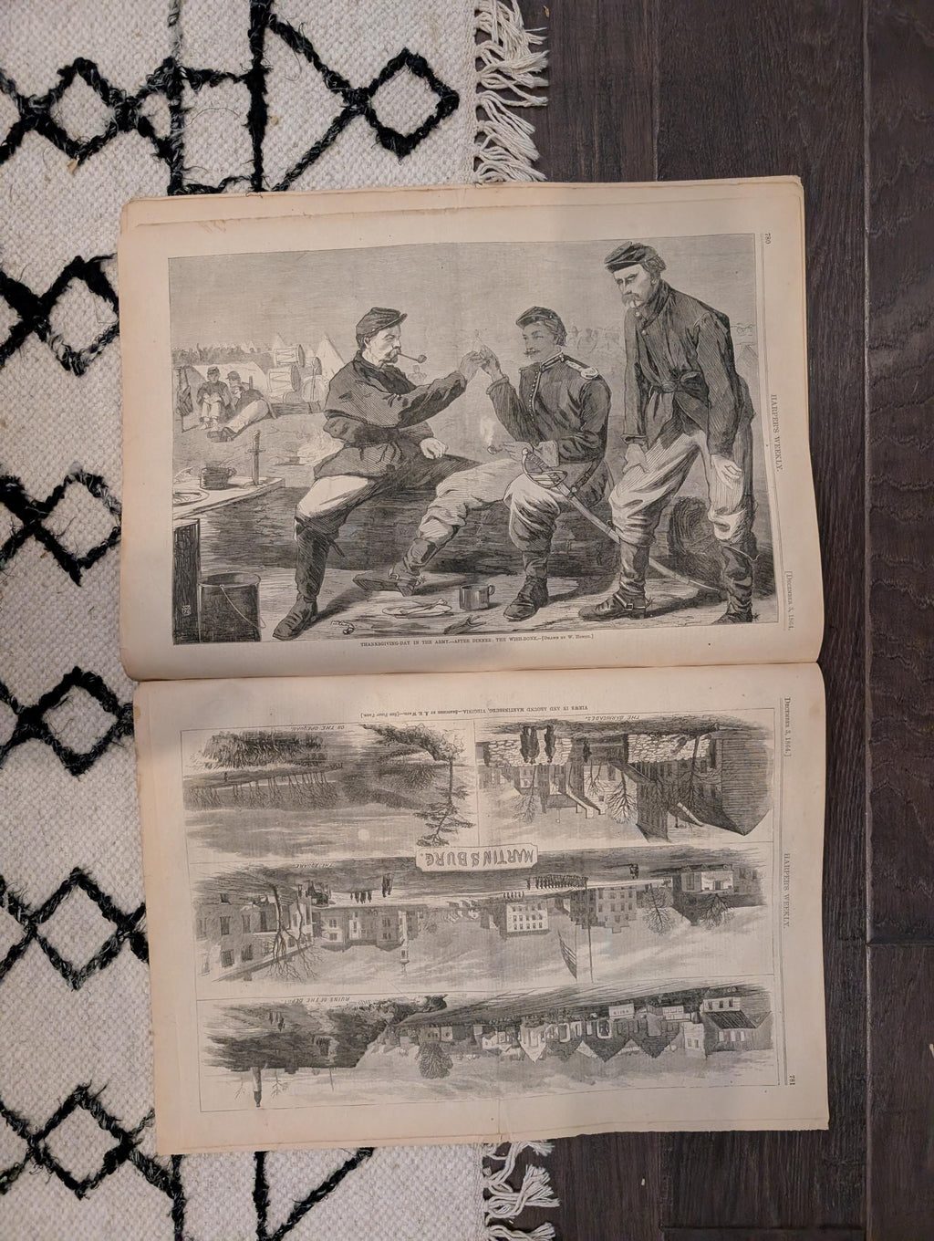 1864 Thomas Nast Thanksgiving Harper's Weekly December 03 Winslow Homer Wishbone
