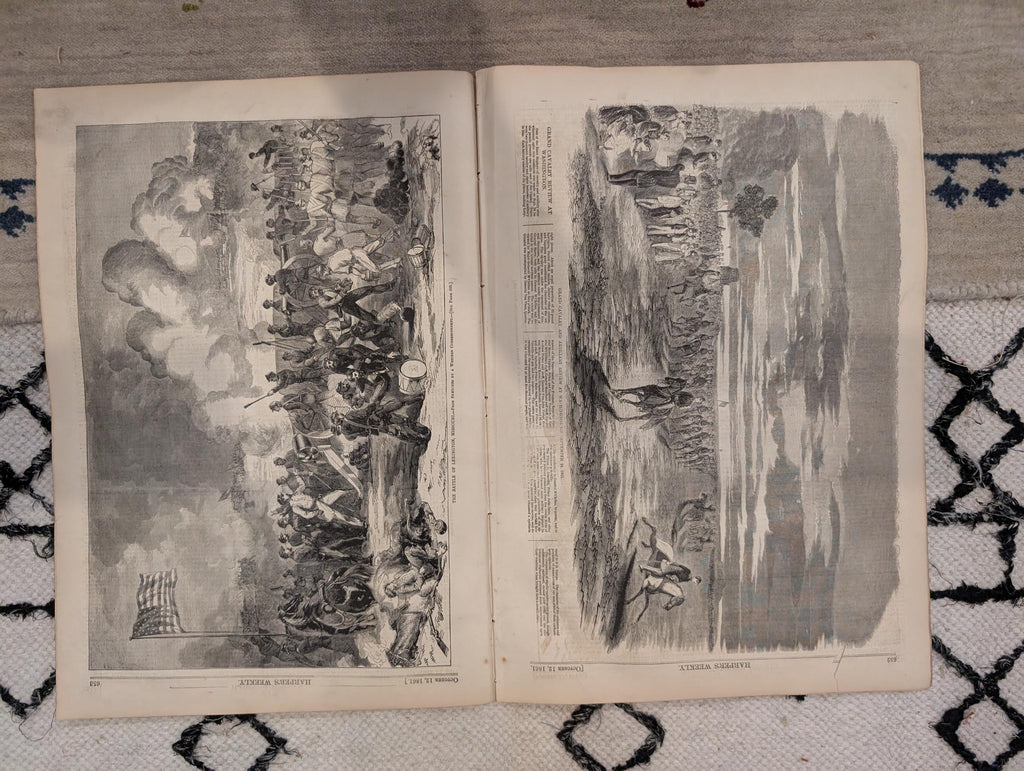 1861 Battle of Lexington Missouri Harper's Weekly Oct 12 Our Generals Centerfold