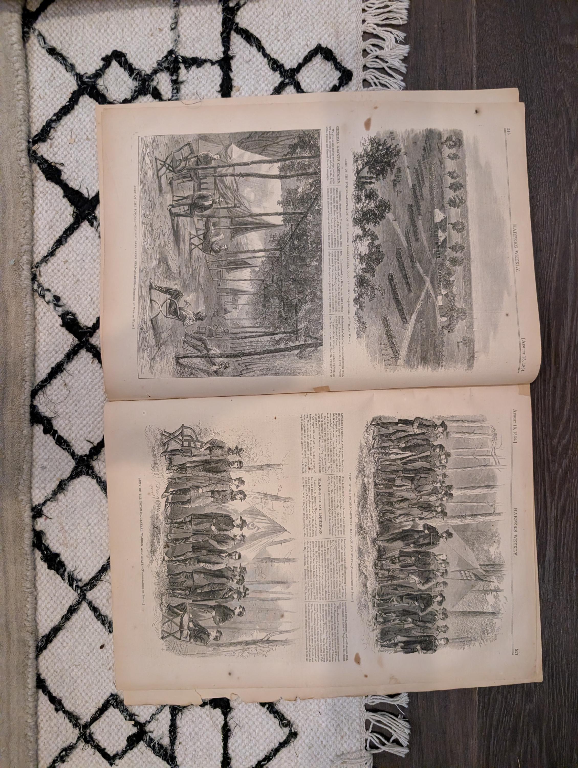 1864 General McPherson Harper's Weekly August 13 Crossing the Chattahoochee