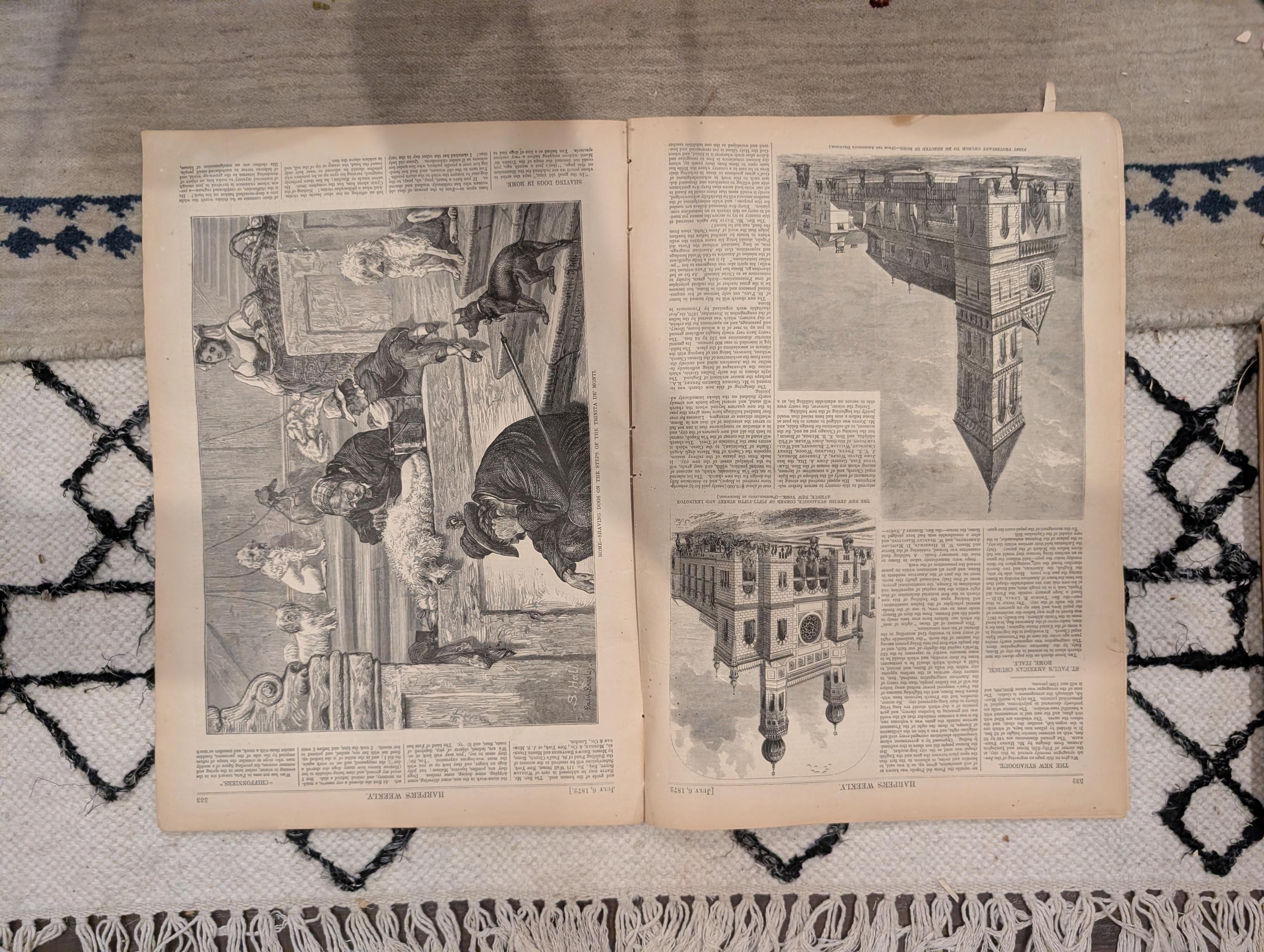 1872 Central Synagogue NYC Harper's Weekly July 06 Winslow Homer Making Hay