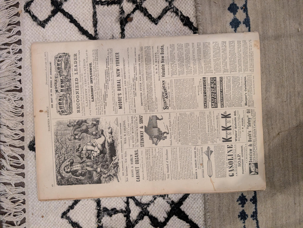 1872 Snow Battle Harper's Weekly January 13 Wilkie Collins George Eliot