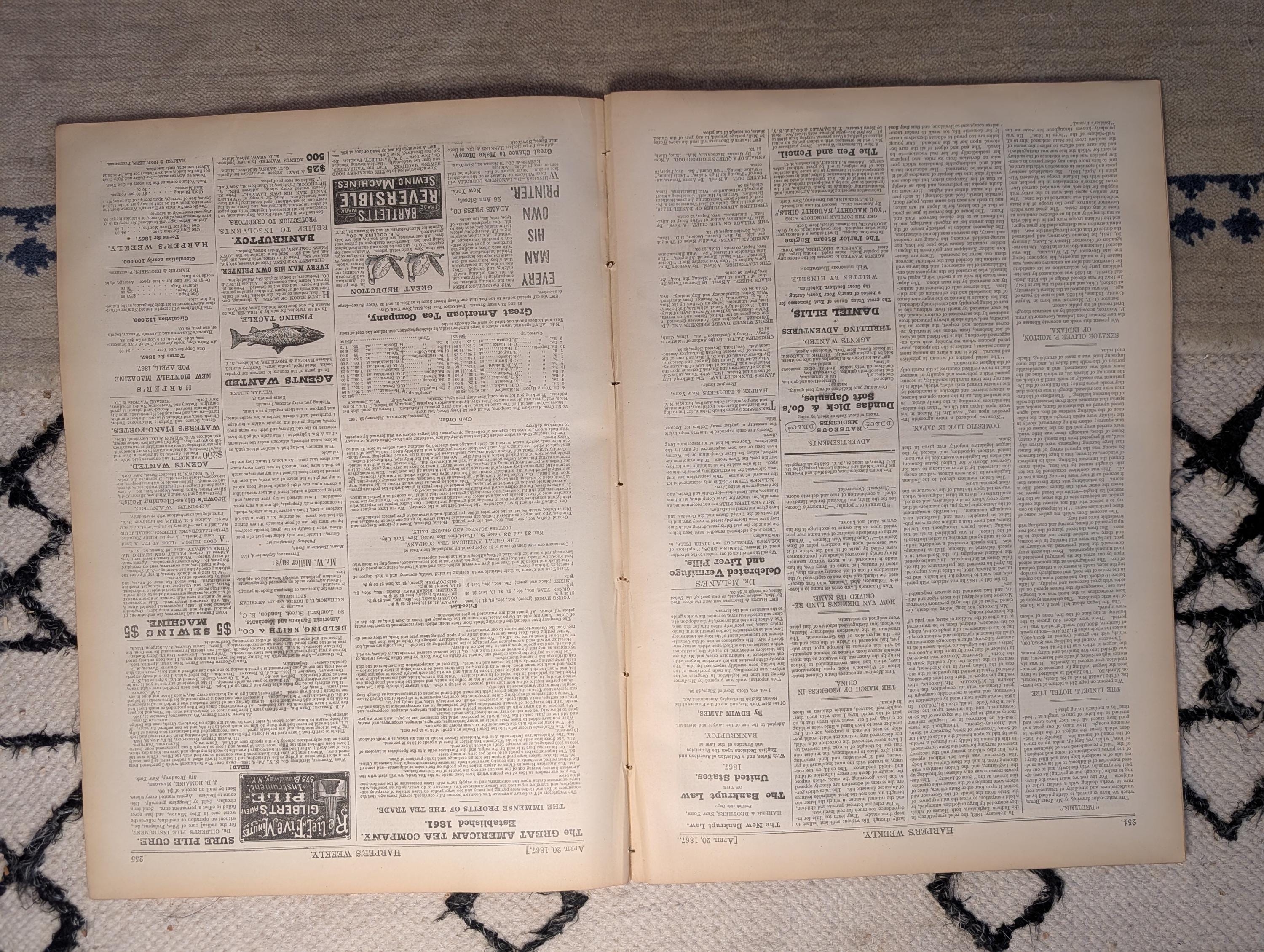 1867 Lindell Hotel St. Louis Fire, Nast "Ignis Fatuus," New York Personals — Apr 20
