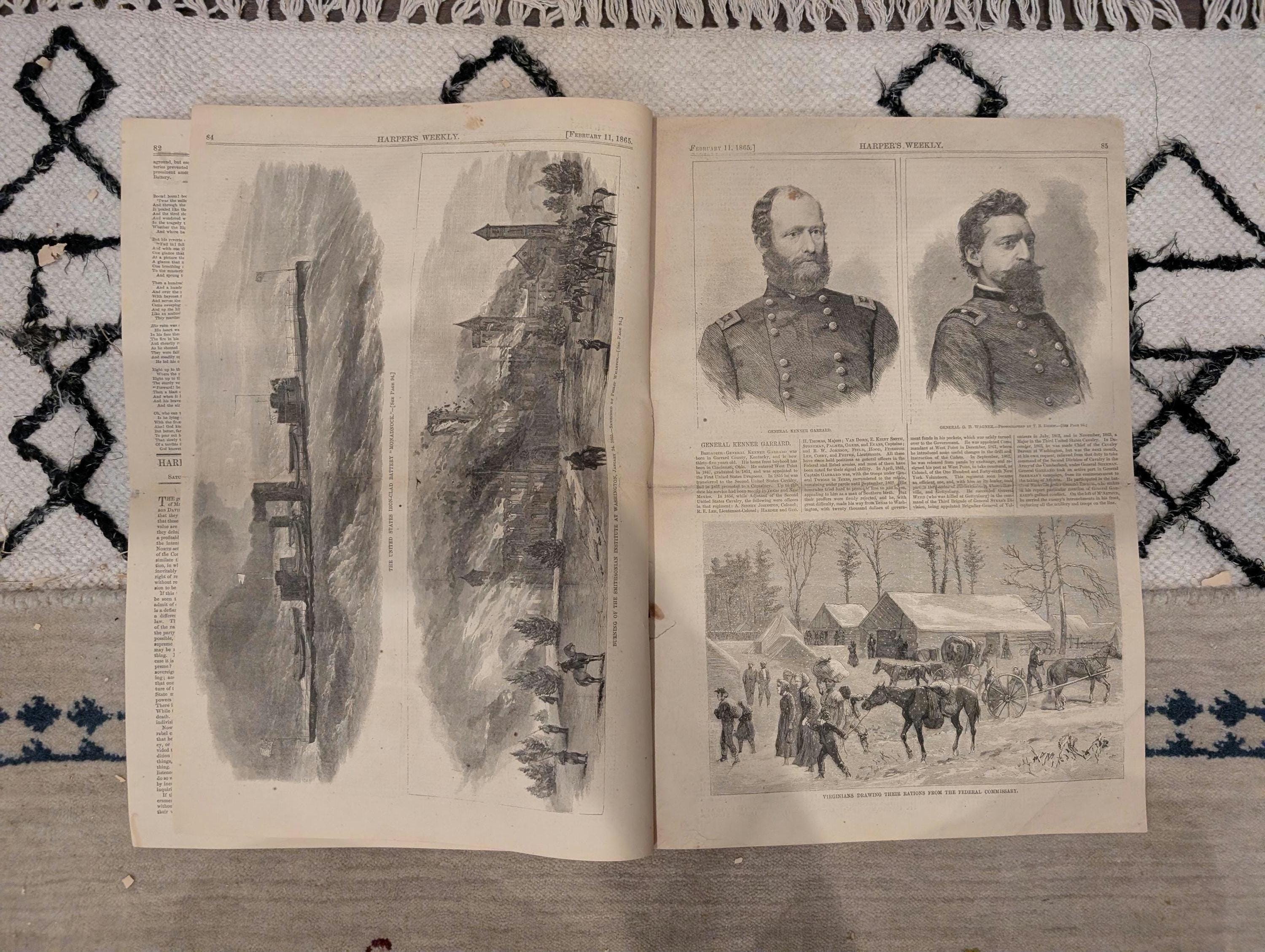 1865 Sherman's Savannah Review Harper's Weekly Feb 11 Smithsonian Fire