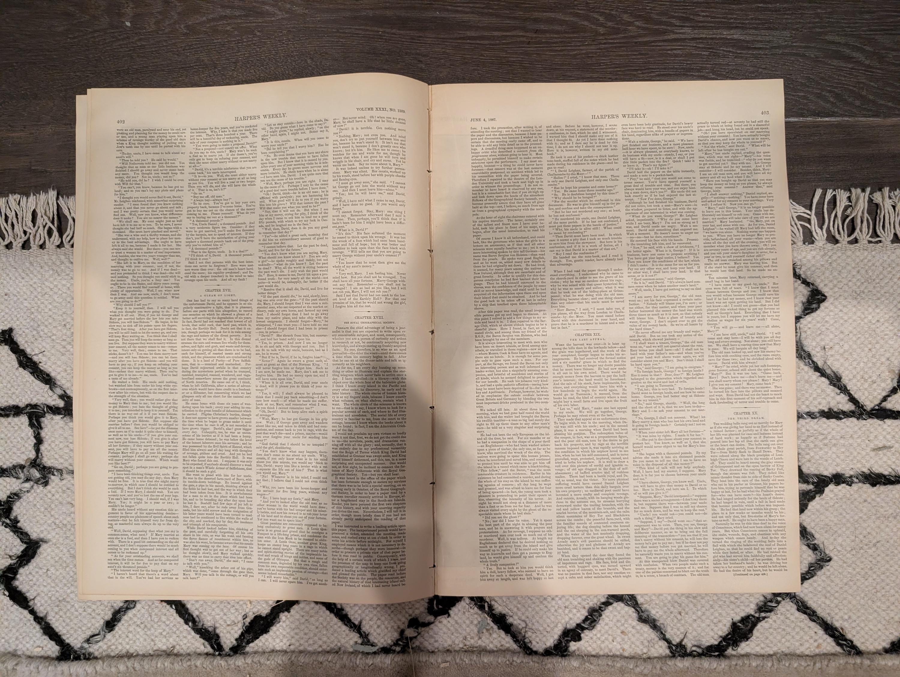 Harper’s Weekly – June 4, 1887 – Trade Dollars at the Treasury, Western Paymaster Escort Centerfold, Vassar Brothers Hospital & More