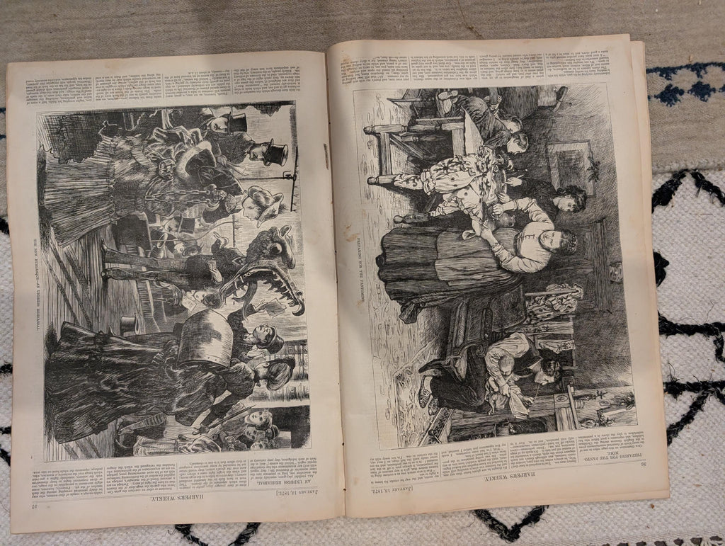1872 Snow Battle Harper's Weekly January 13 Wilkie Collins George Eliot