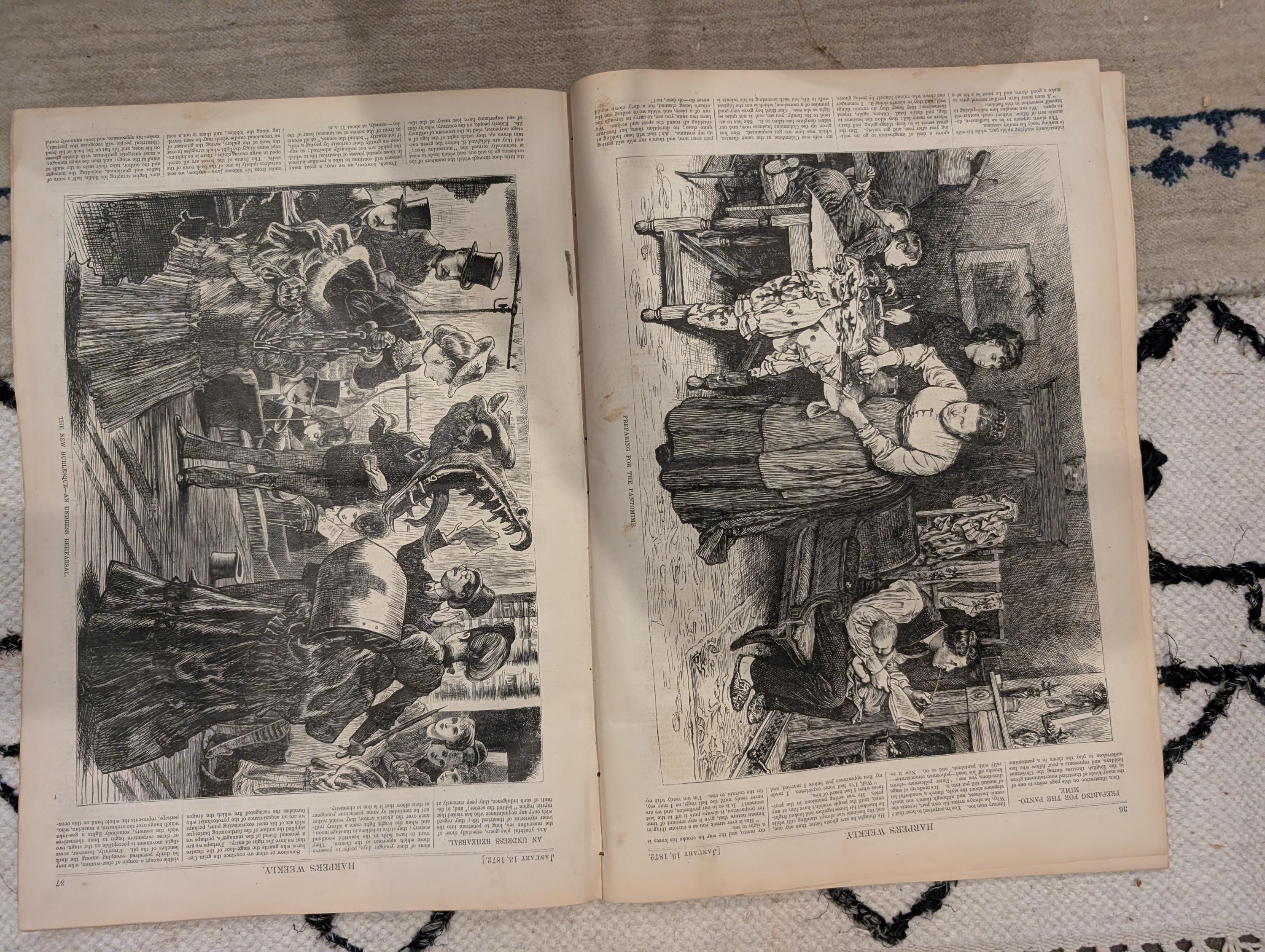 1872 Snow Battle Harper's Weekly January 13 Wilkie Collins George Eliot