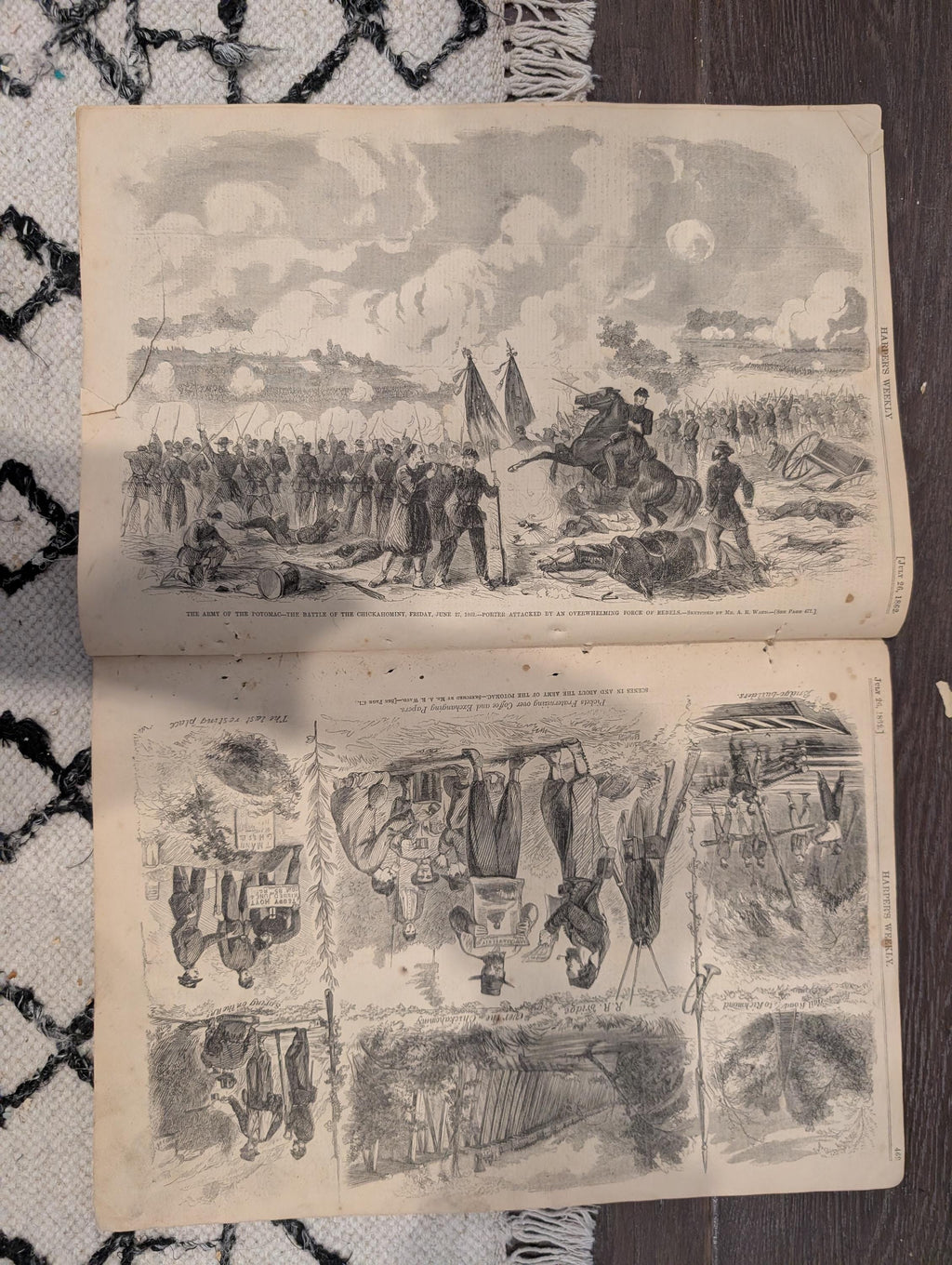 Harper’s Weekly – July 26, 1862 • Battle of Malvern Hill • Rebel Ironclad “Virginia #2” • Vicksburg Bombardment, Lincoln’s Compensation Plan