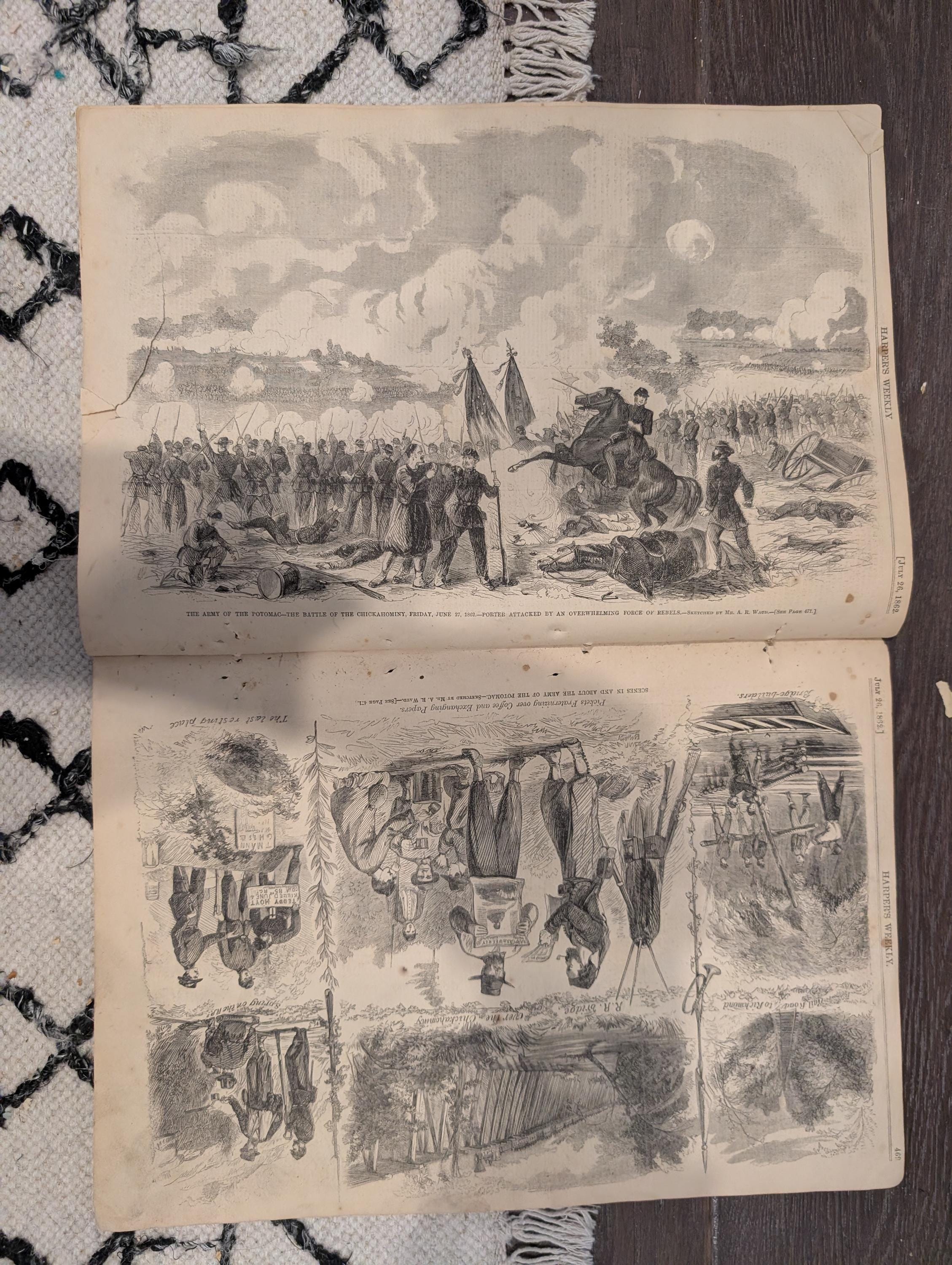 Harper’s Weekly – July 26, 1862 • Battle of Malvern Hill • Rebel Ironclad “Virginia #2” • Vicksburg Bombardment, Lincoln’s Compensation Plan