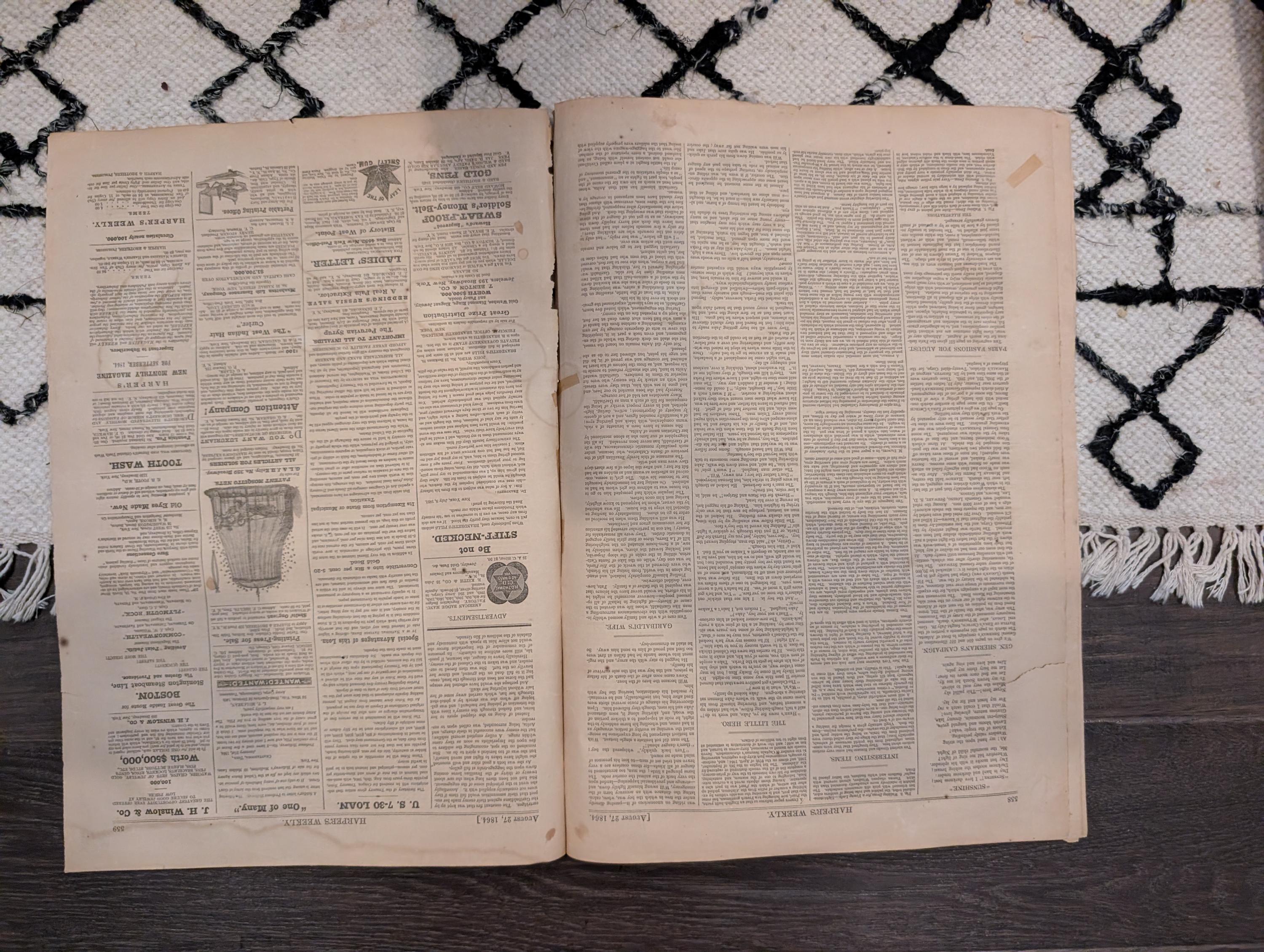 1864 Ezra's Church Harper's Weekly August 27 Thomas Nast Central Park
