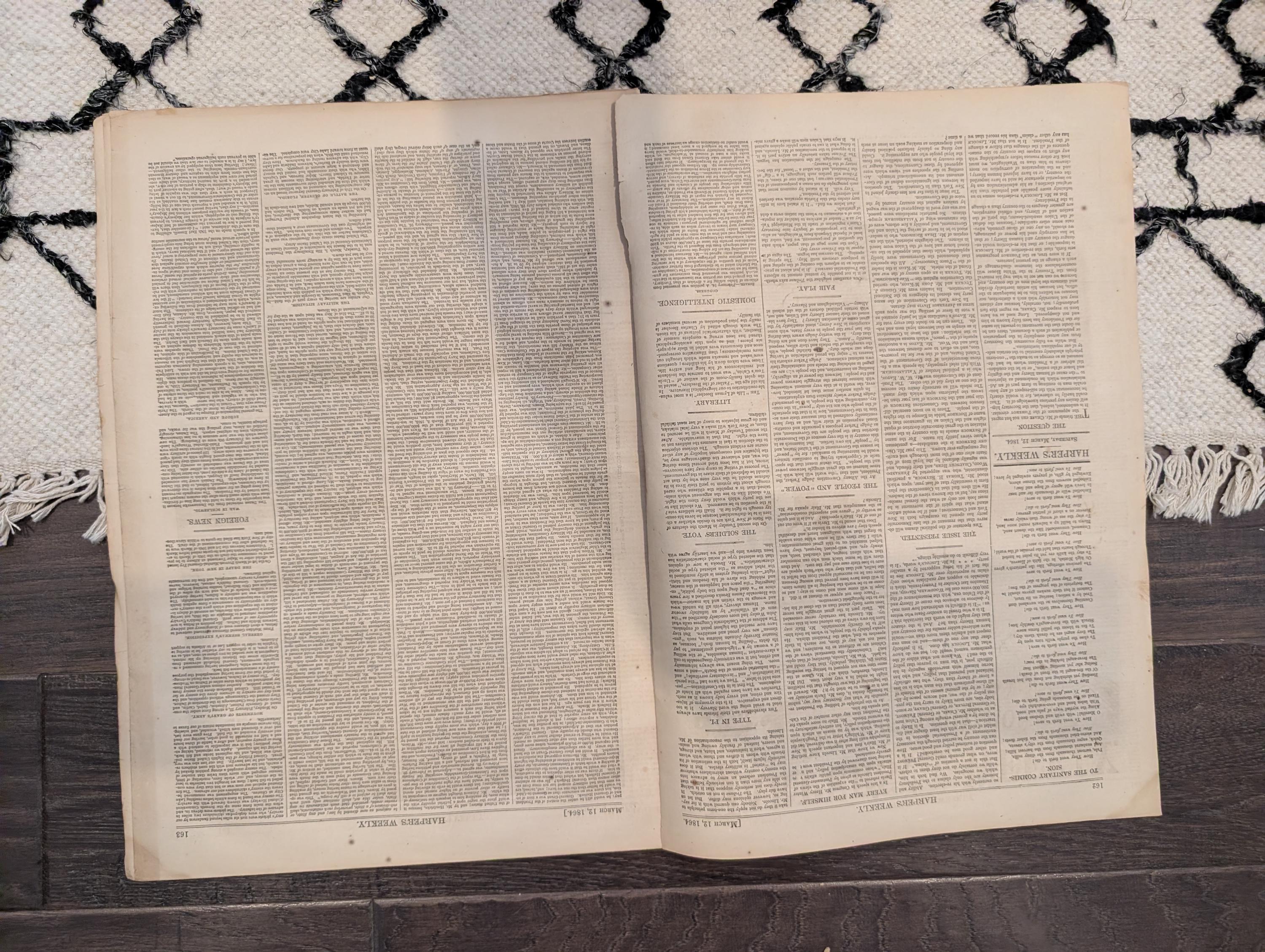 Harper's Weekly 1864 William T. Sherman March 12 Slaves Succoring Union Officers