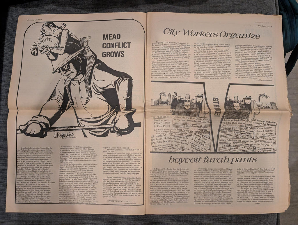 The Great Speckled Bird | September 25, 1972 | Underground Atlanta Newspaper | Labor Strikes, Palestine, Cheech & Chong, Al Green
