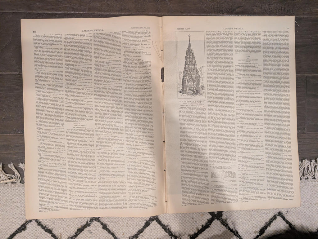 Harper’s Weekly October 22, 1887 – Lincoln Statue, Cycling, Presidential Tour, Yacht Club Cup
