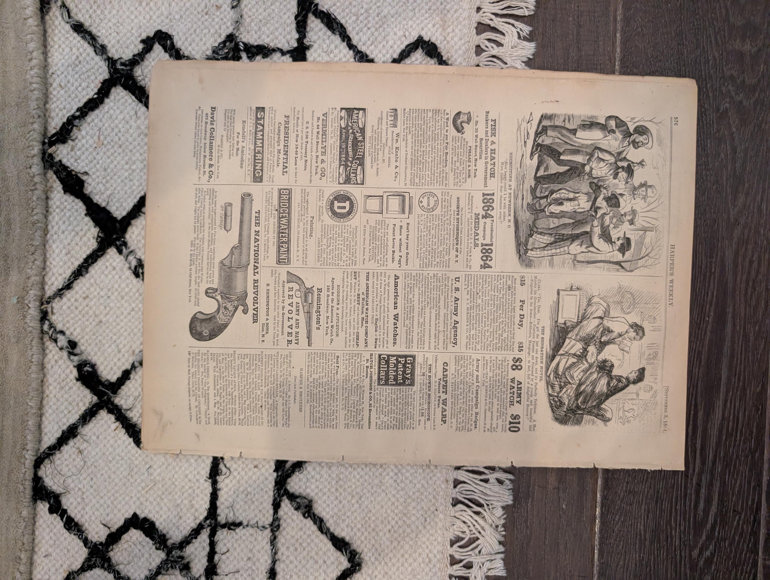 1864 Thomas Nast Compromise With The South Harper's Weekly September 03 Farragut Mobile Bay