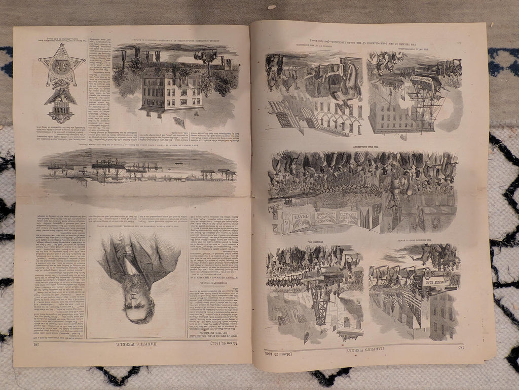 1865 New York Victory Parade Harper's Weekly March 25 Phil Sheridan Mobile Bay
