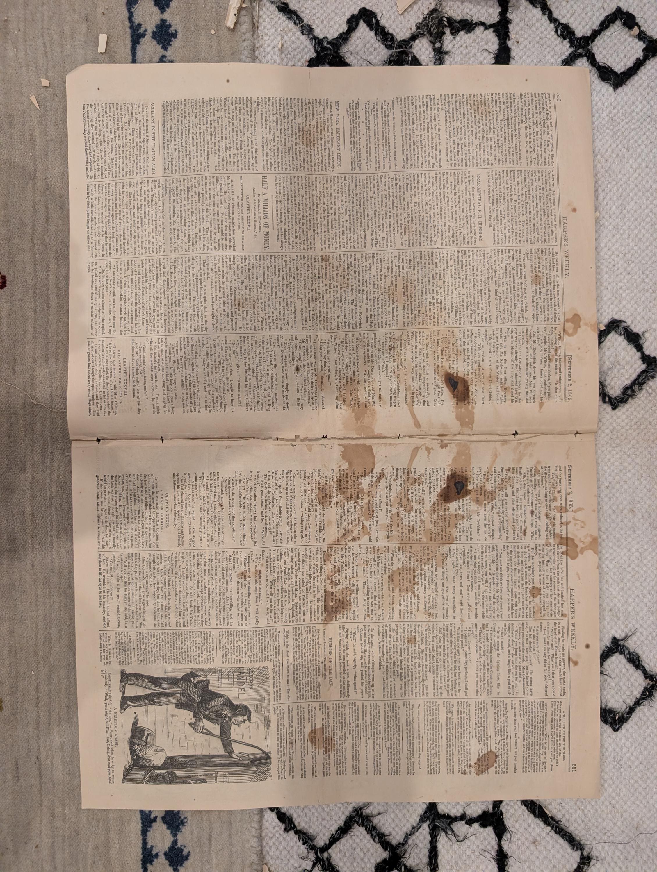 1865 Sept 2  Castle Garden Immigrants, Housatonic Railroad Disaster, Wall Street