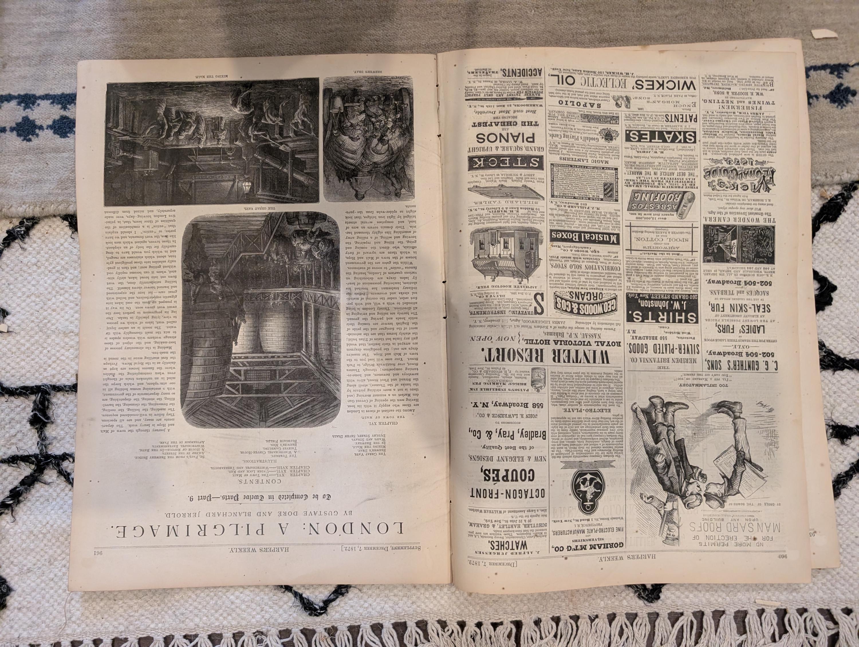 1872 Nast No Surrender Harper's Weekly Dec 07 Boston Fire Gambling