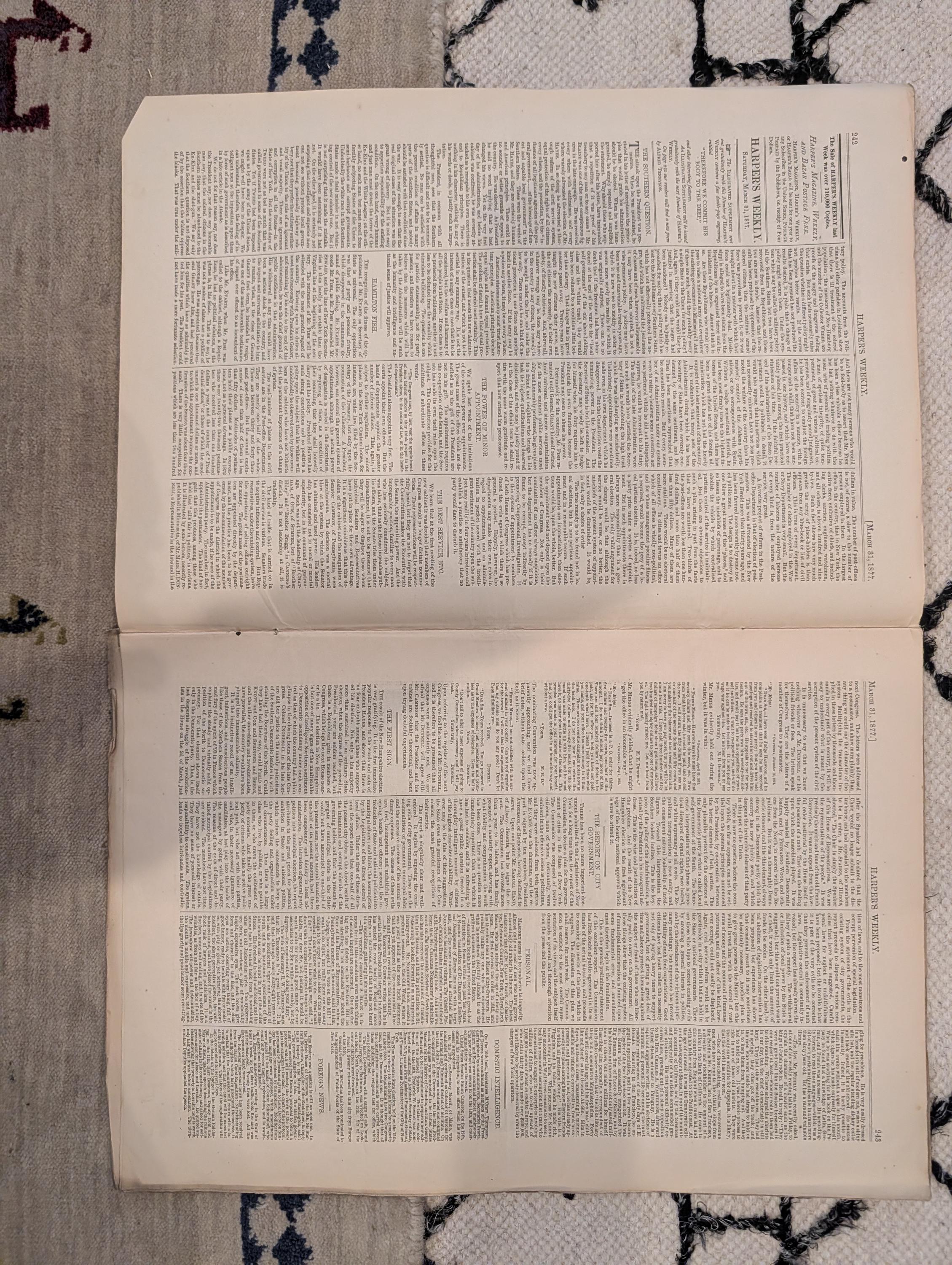 1877 Brooklyn Bridge Tower, Black Philadelphia Sketches, Nast — Mar 31