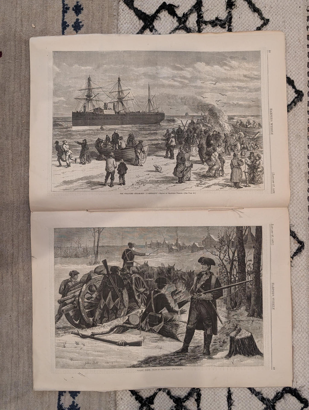 1877 Cornelius Vanderbilt Burial, Nast Cartoon, Grandfather's Fete — Jan 27