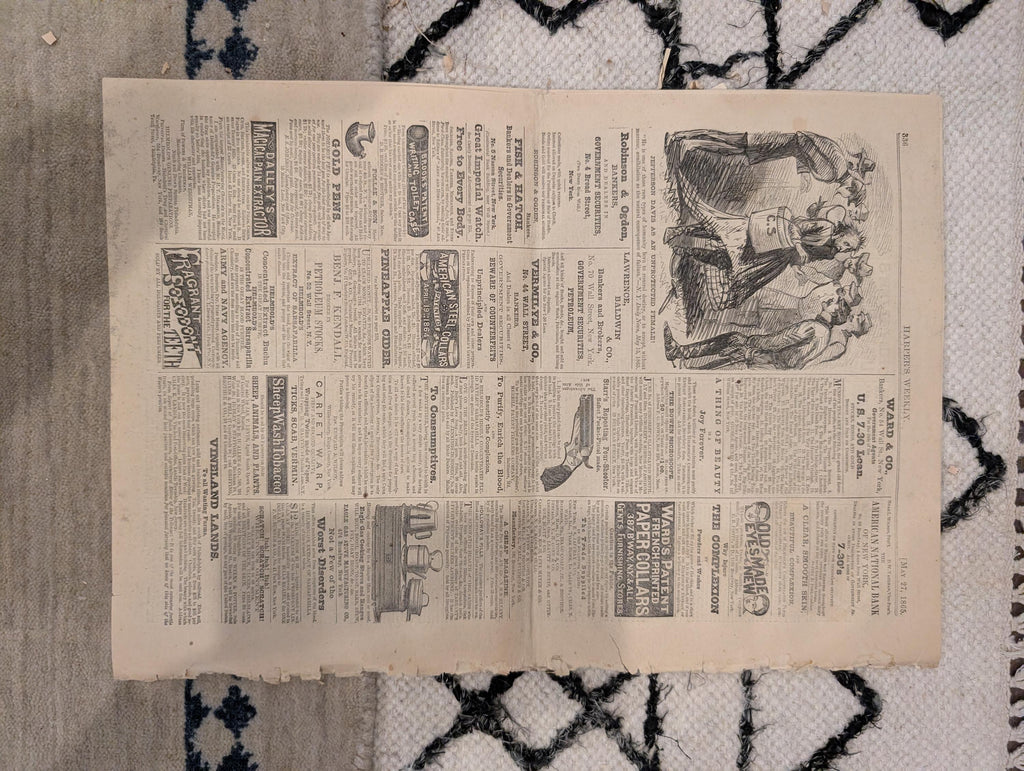 1865 Capture of Jeff Davis Harper's Weekly May 27 Lincoln Burial Springfield