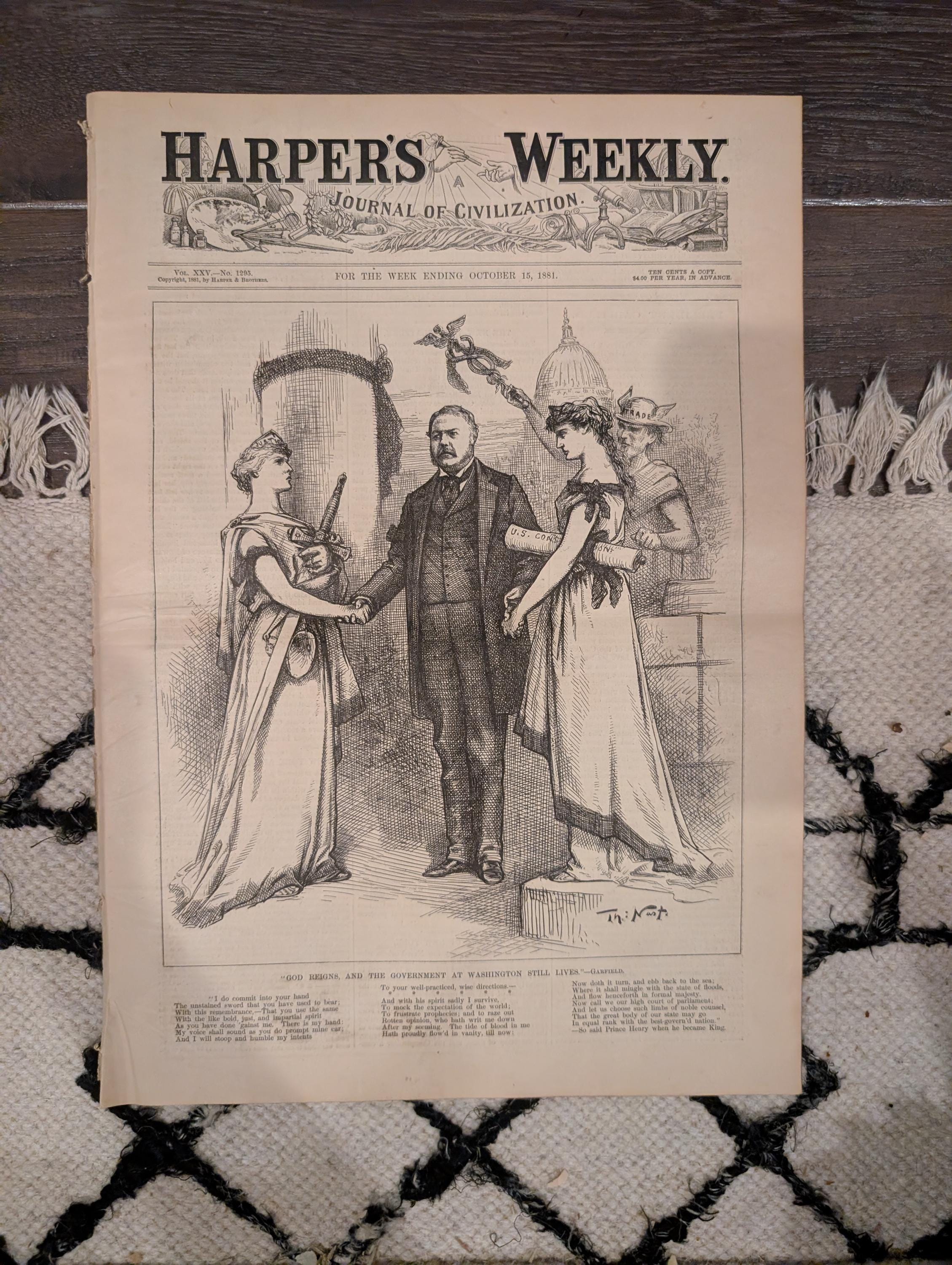 1881 Nast Liberty Garfield Justice, Tenement Life NYC, Atlanta Cotton Expo — Oct 15