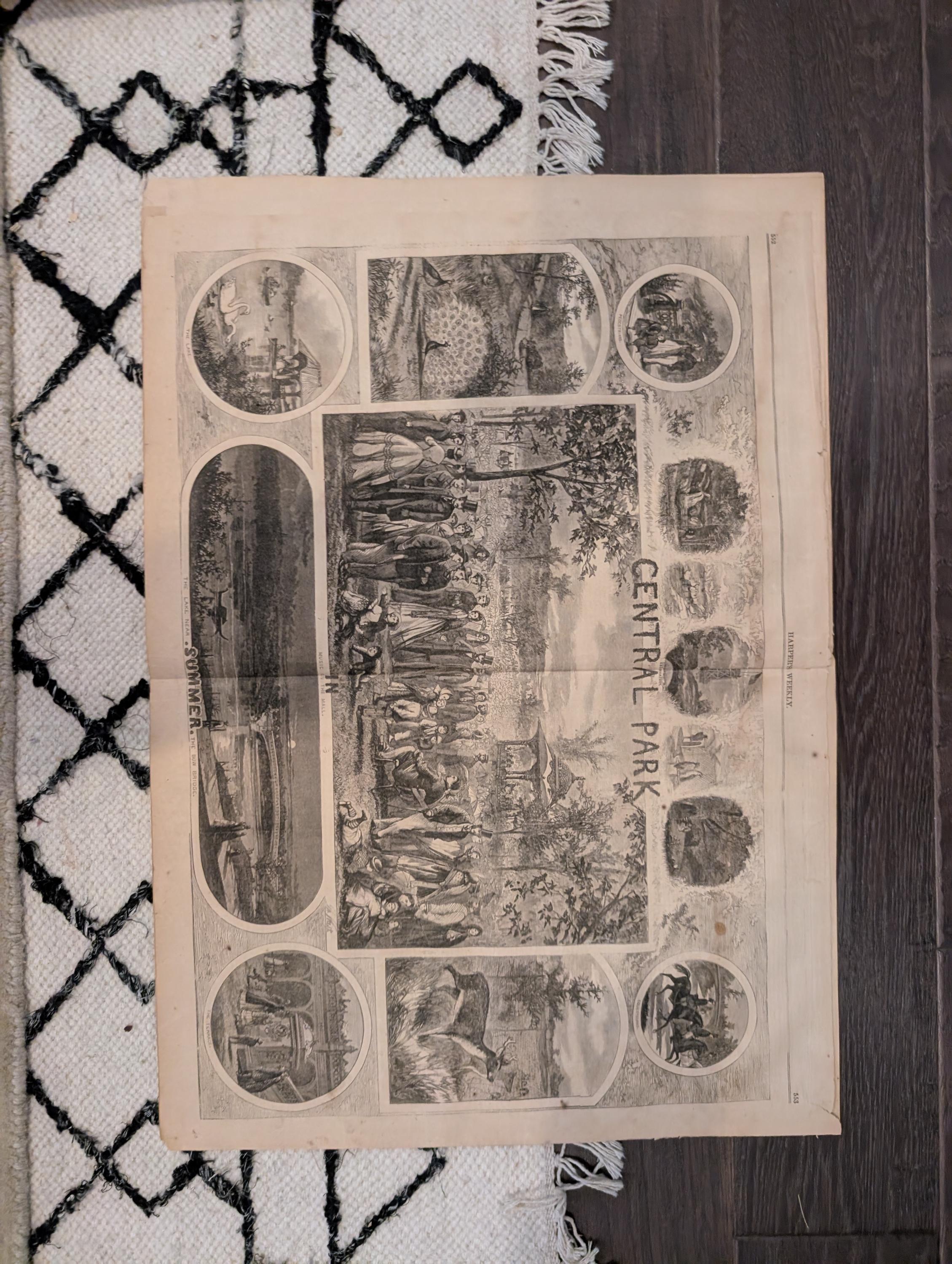 1864 Ezra's Church Harper's Weekly August 27 Thomas Nast Central Park