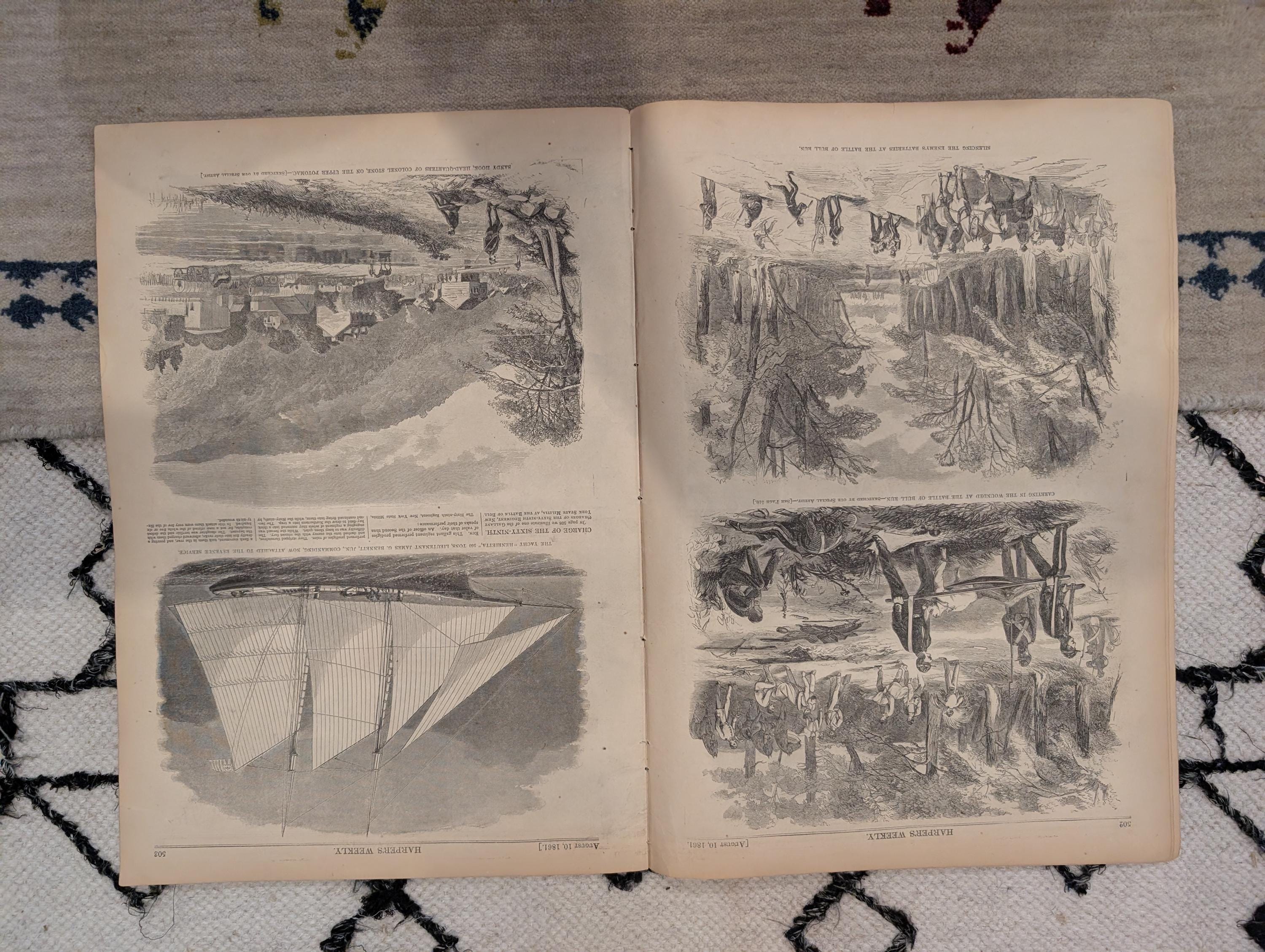1861 Battle of Bull Run Harper's Weekly August 10 New York 69th Irish Brigade