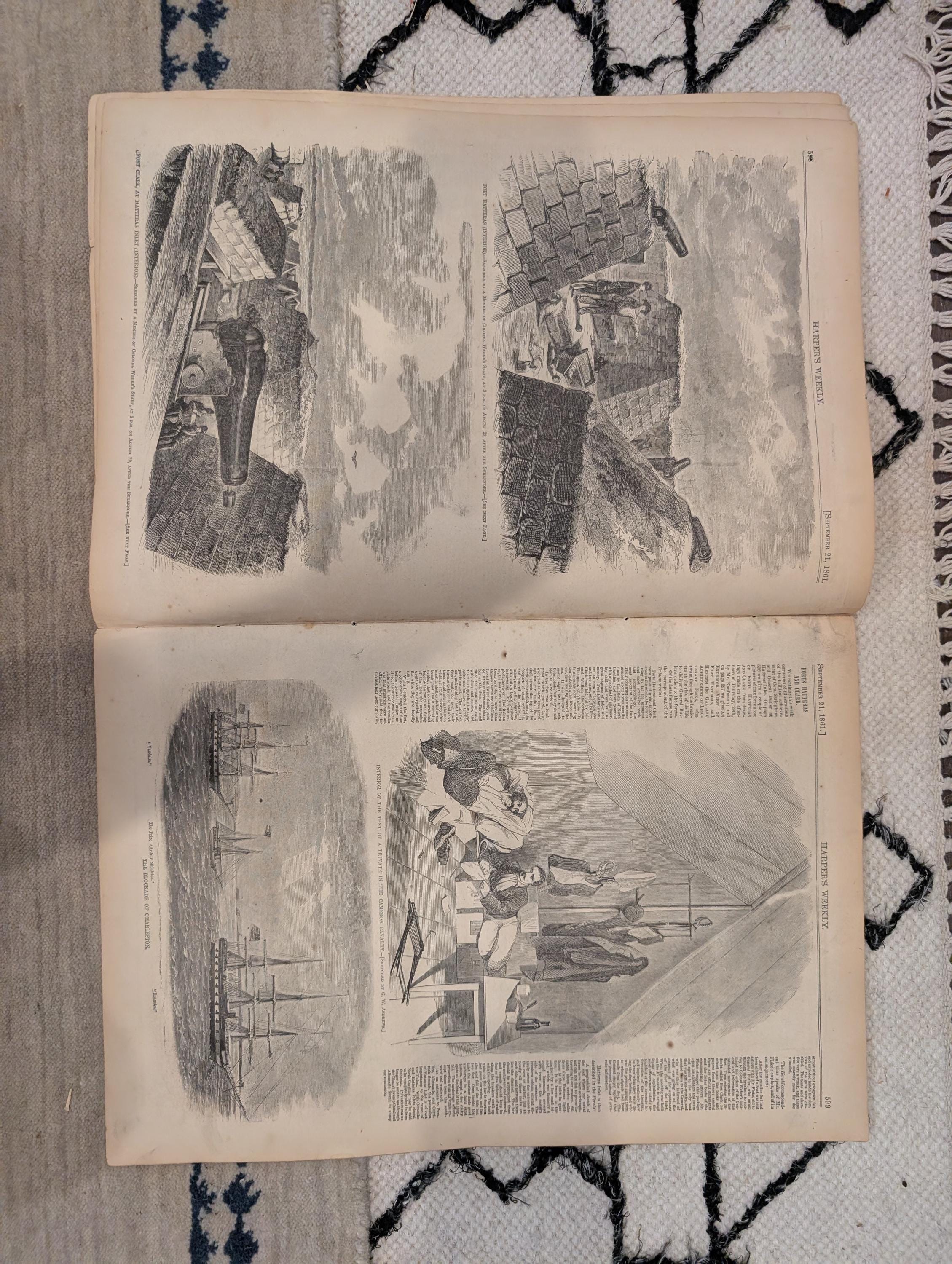 1861 George McClellan Centerfold Harper's Weekly Sept 21 Springfield Armory