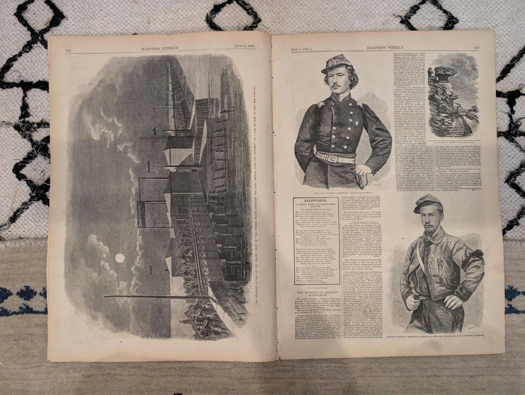1861 Winslow Homer Long Bridge Harper's Weekly June 08 Ellsworth Zouaves