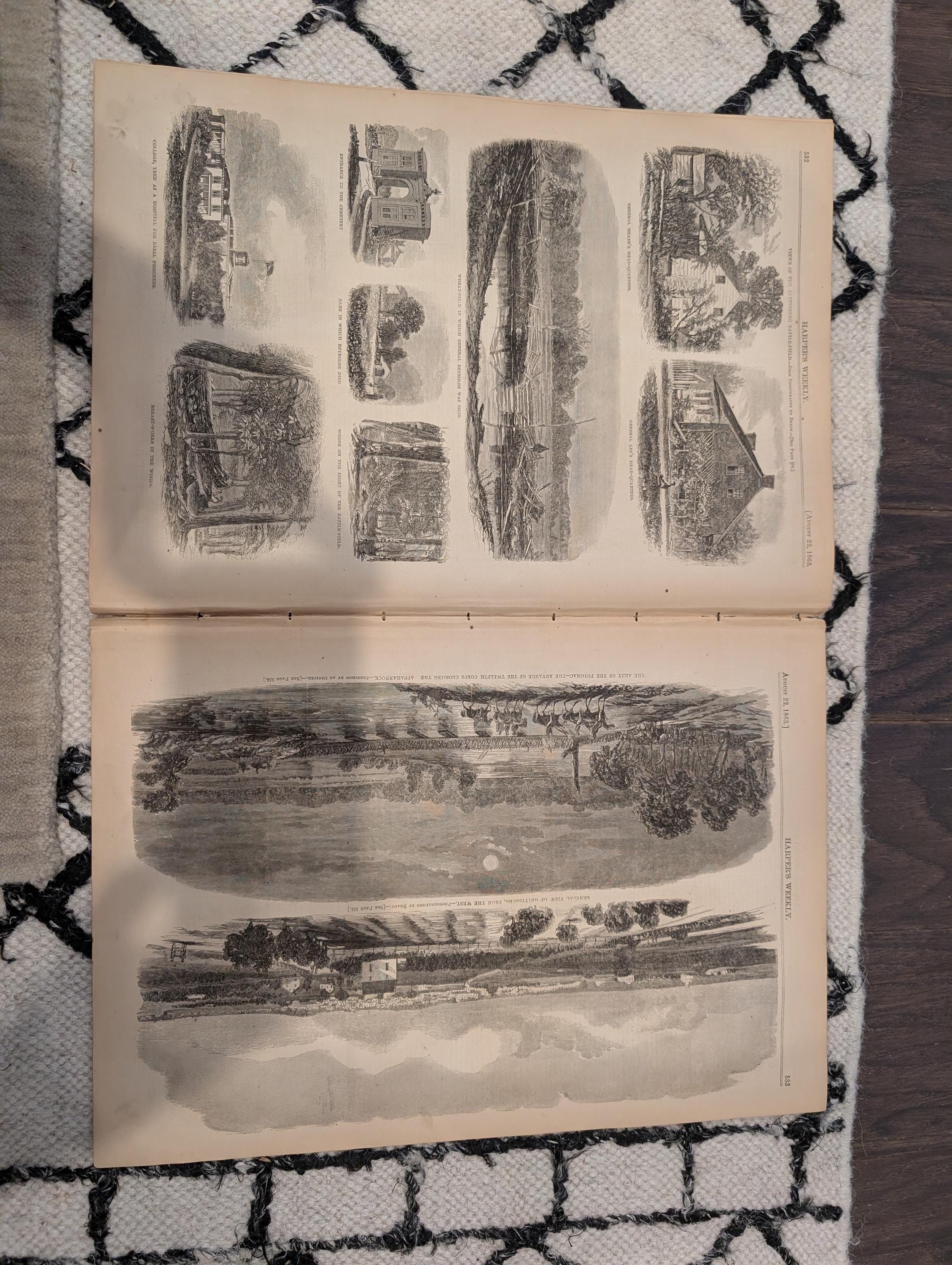 Harper’s Weekly, August 22, 1863 – John Burns of Gettysburg, Morris Island Charleston, Thomas Nast – Civil War Newspaper