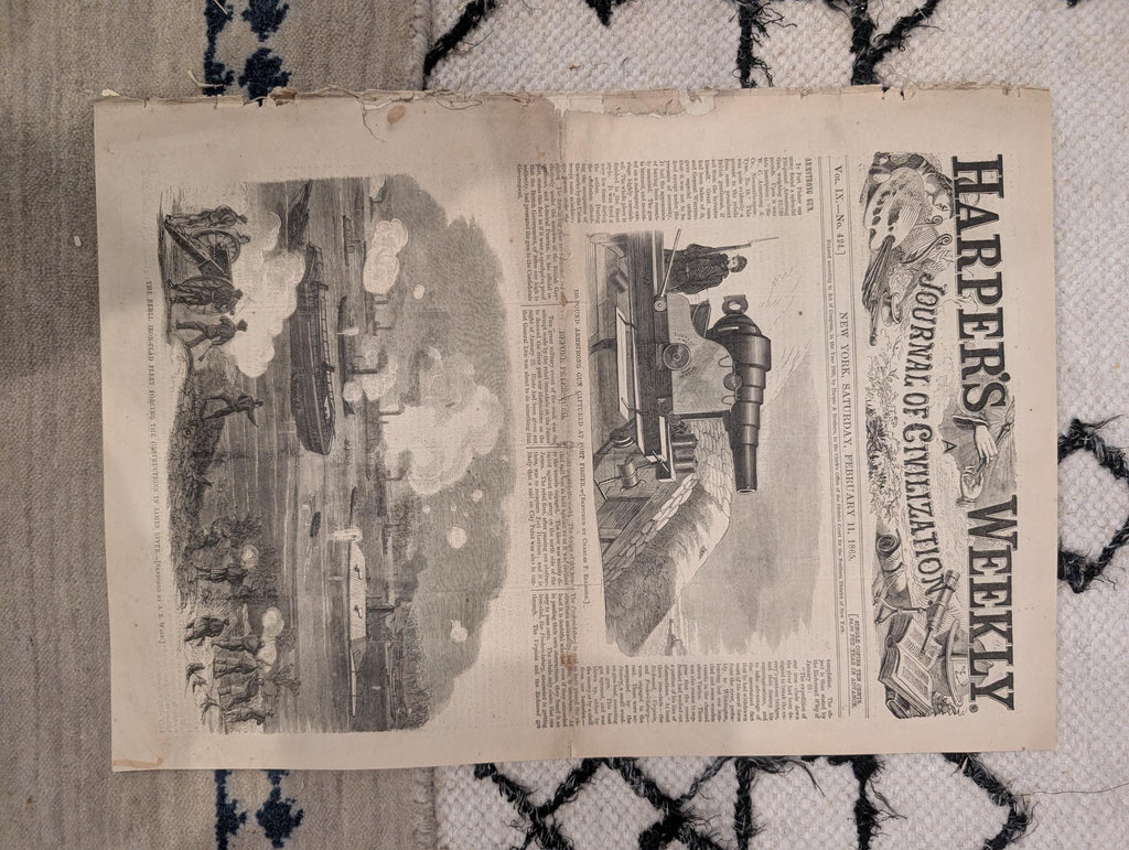 1865 Sherman's Savannah Review Harper's Weekly Feb 11 Smithsonian Fire