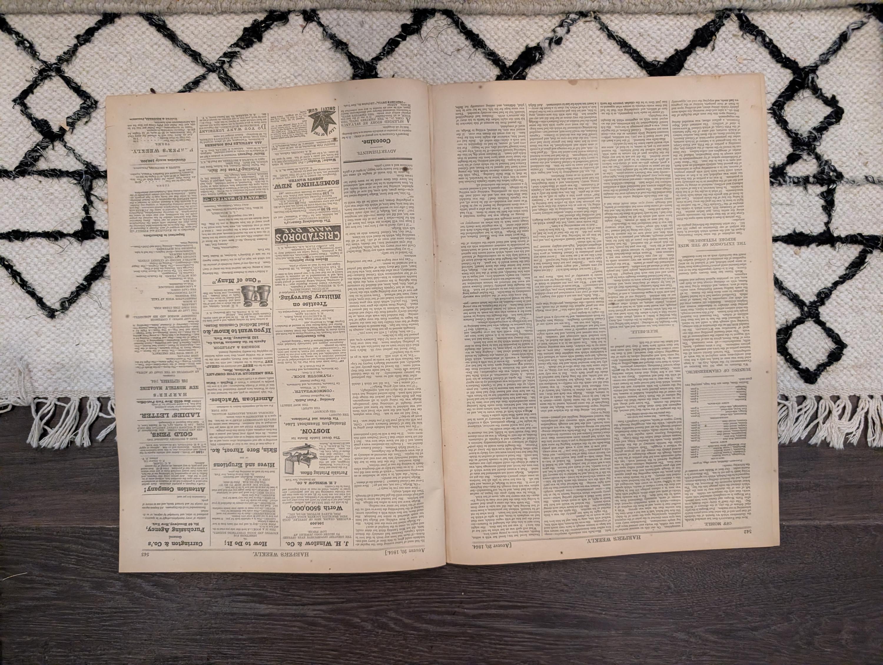 1864 Petersburg Mine Explosion Harper's Weekly August 20 Mobile Bay