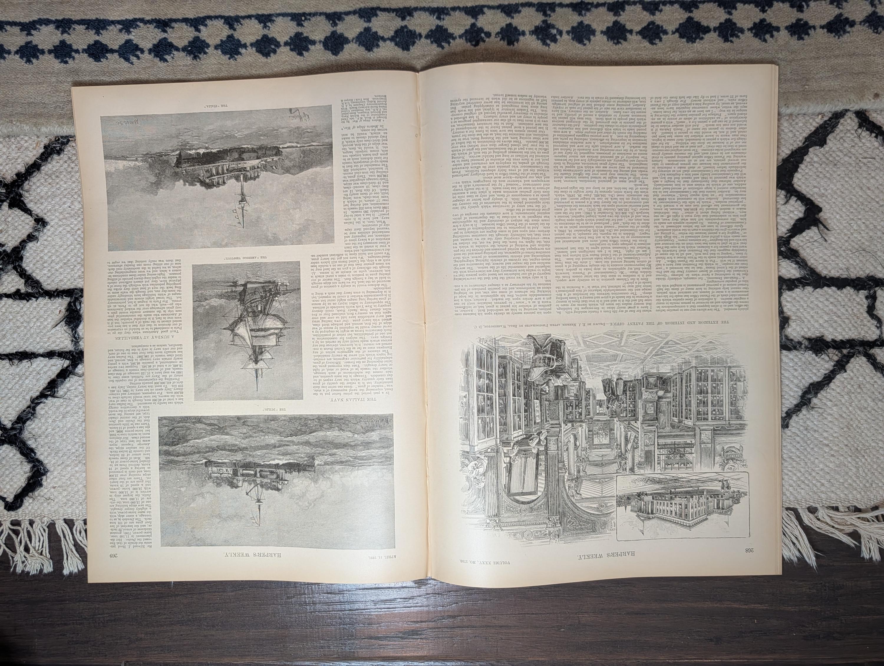1891 Chilean Civil War, Versailles Fountains Centerfold, Italian Navy — Apr 11