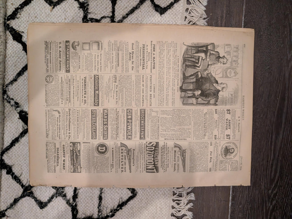 1864 Sinking of the Alabama Harper's Weekly July 23 Petersburg & Sherman
