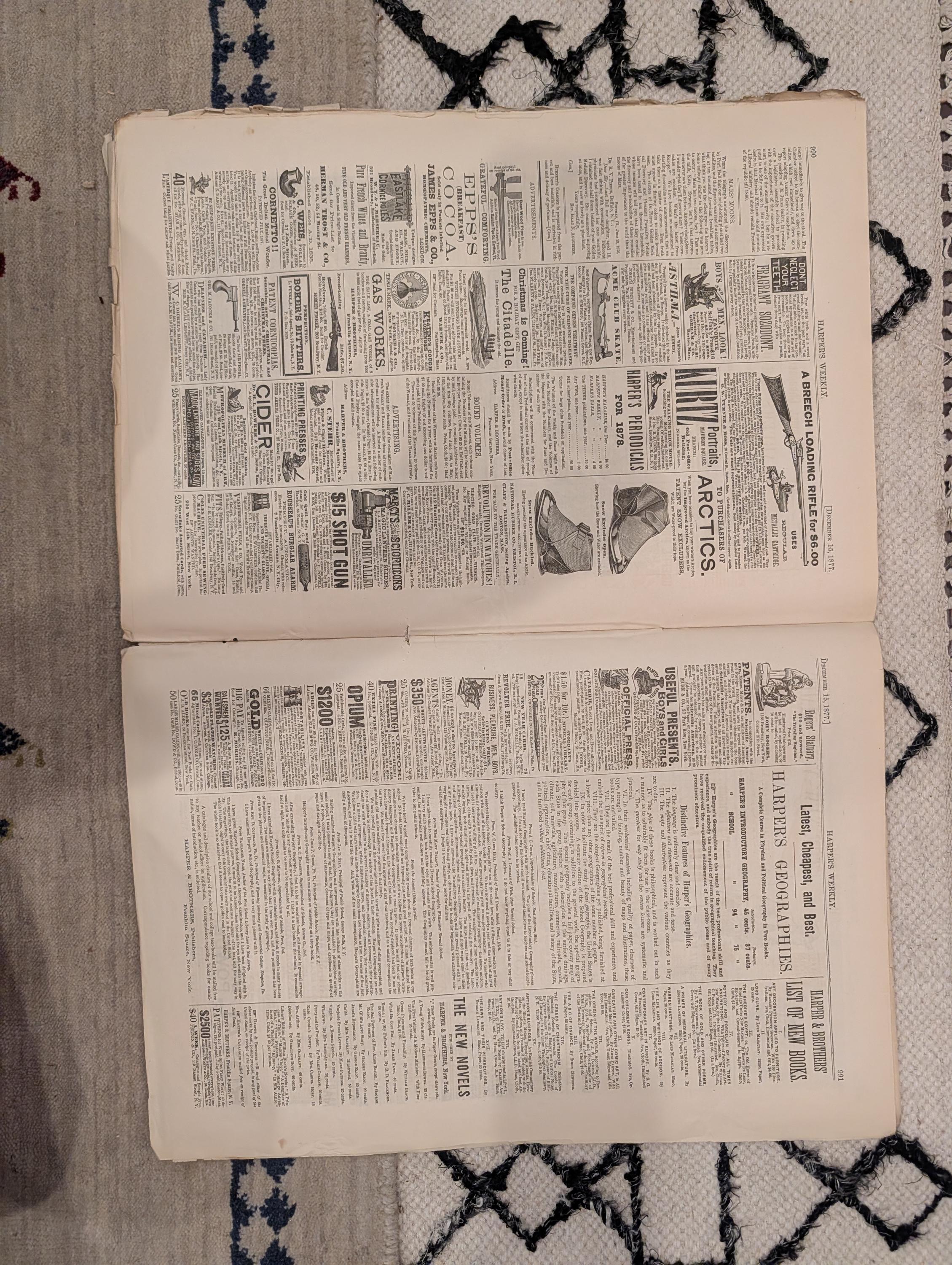 1877 USS Huron Shipwreck Kitty Hawk, Artificial Chicken Hatching, Nast — Dec 15