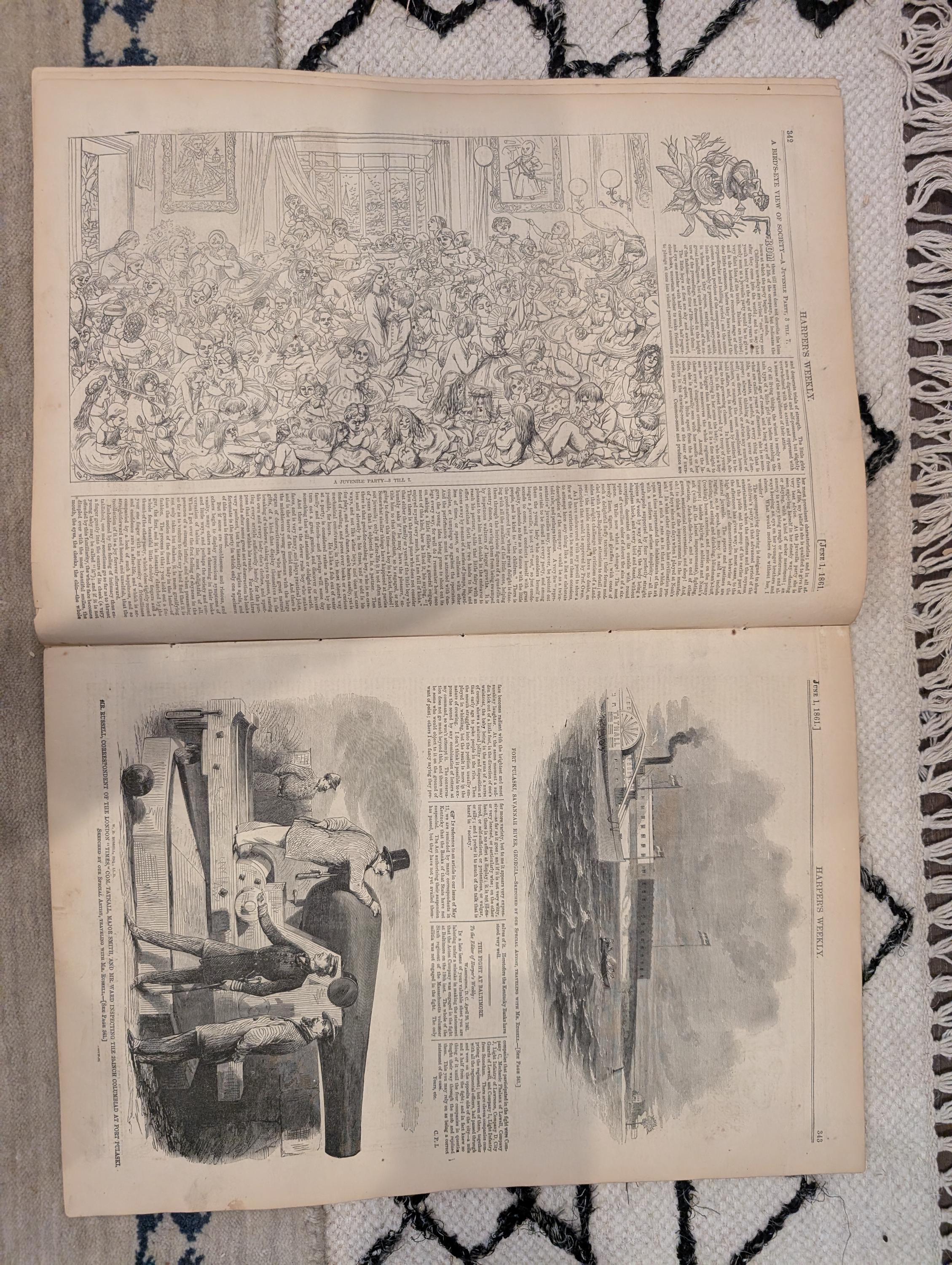 1861 Military Occupation Baltimore Harper's Weekly June 01 Jefferson Davis