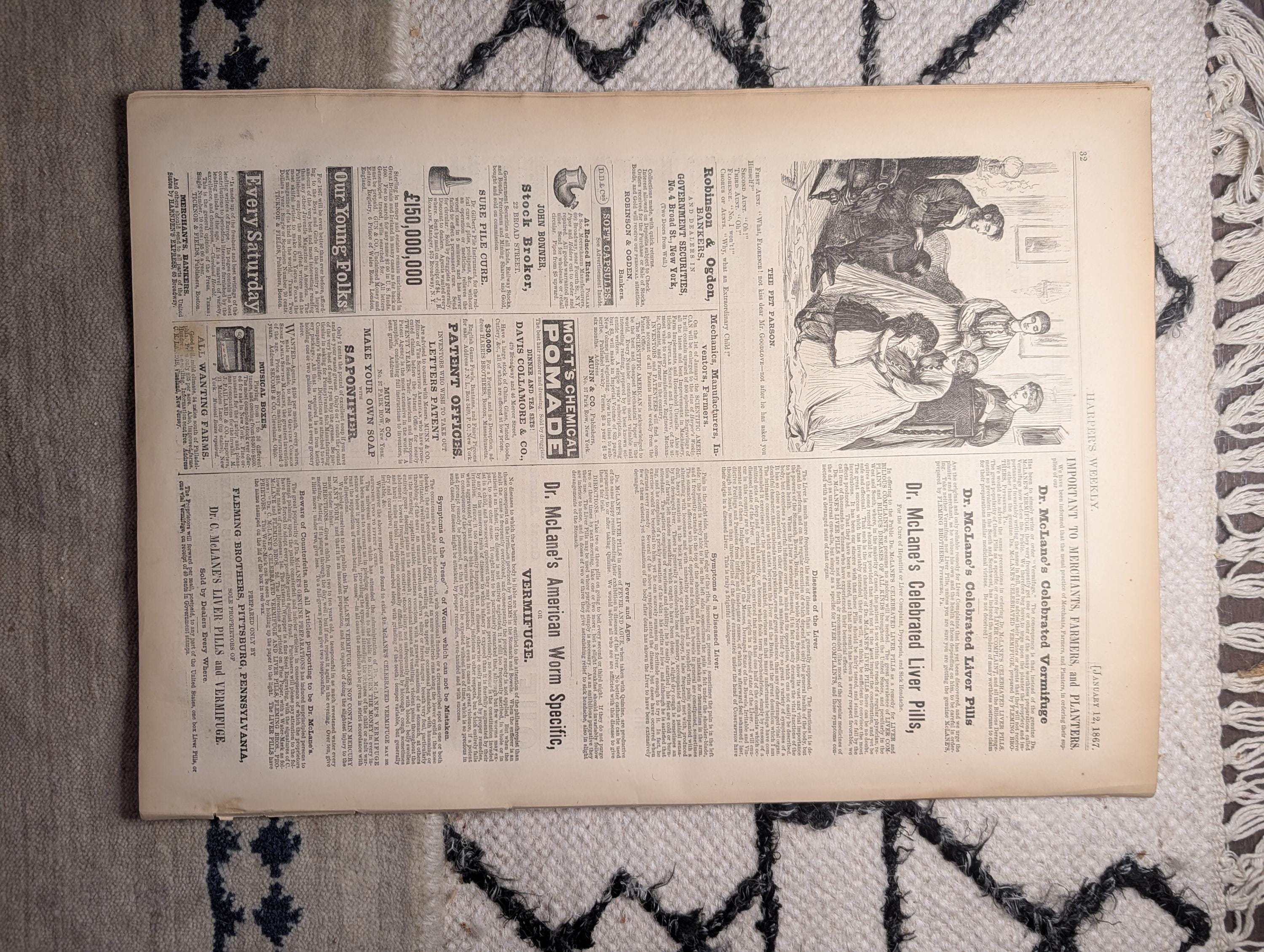 1867 Thomas Nast Emancipation Proclamation, Frederick Douglass Letter — Jan 12