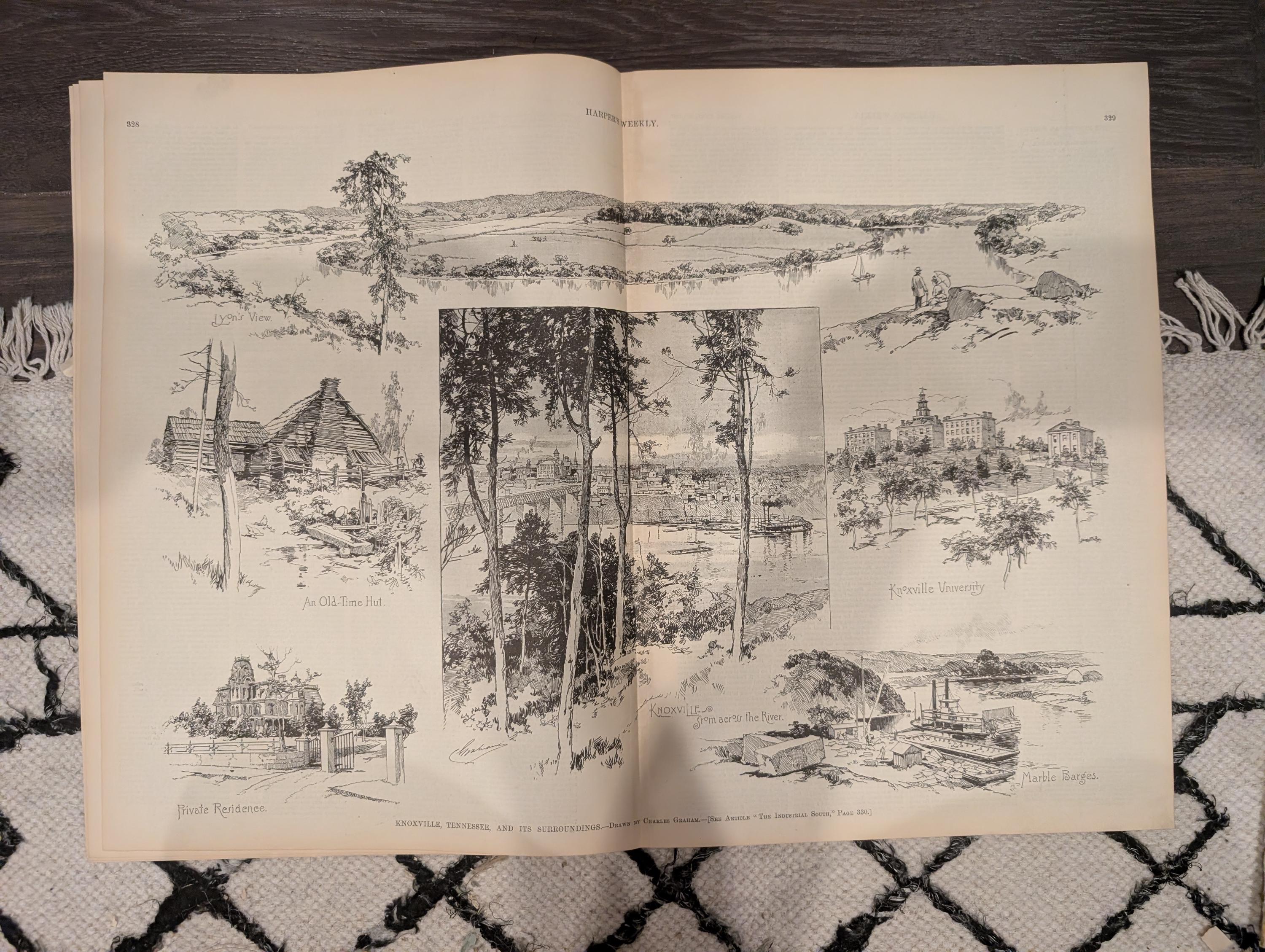 Harper’s Weekly May 7 1887 – Tennessee 1887 Cover, Knoxville Views, Westminster Dogs, Buffalo Dance, Paris Salon