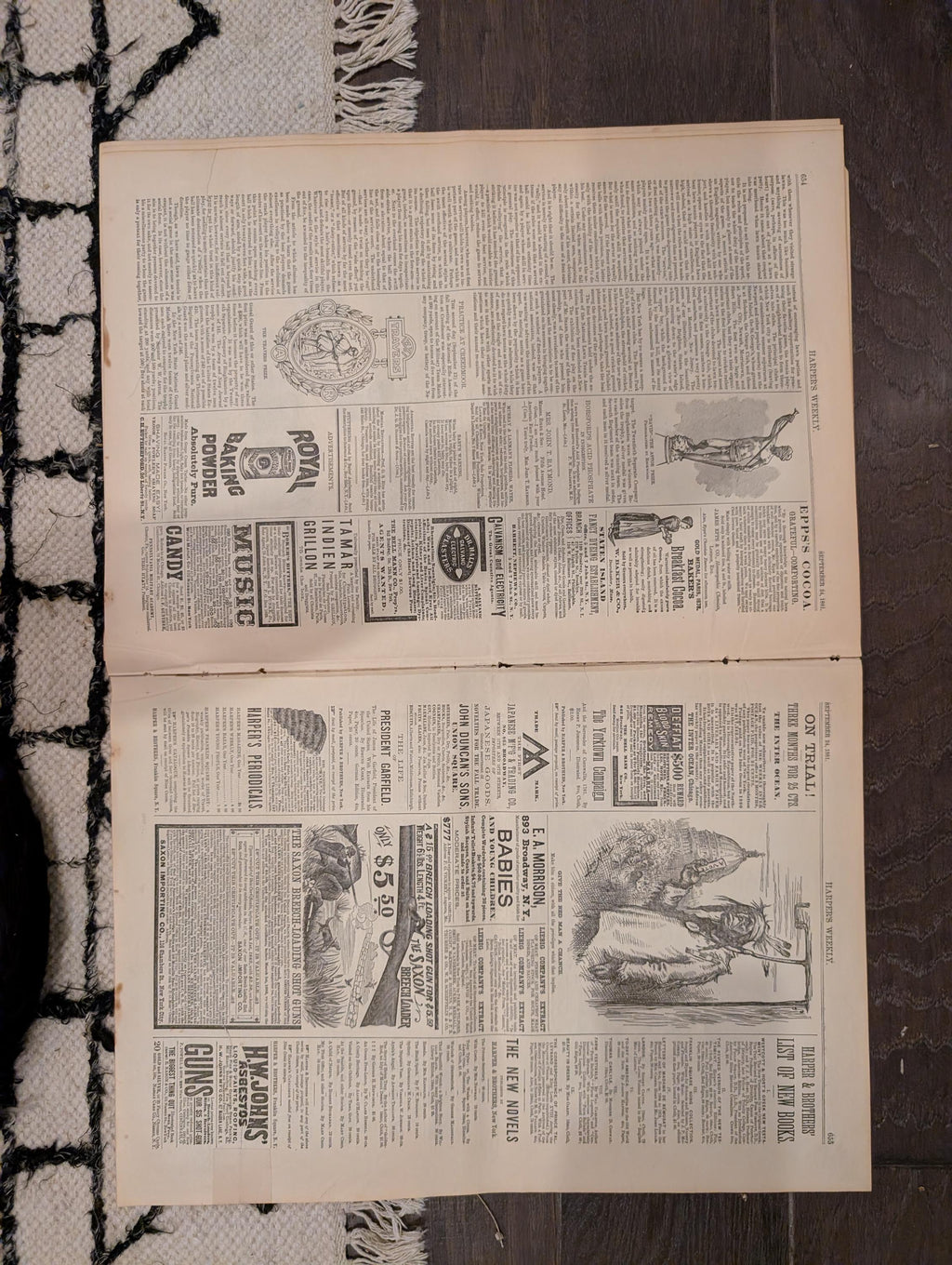 1881 Garfield Death Foldout, Early Tennis Staten Island, Opium Smoking NYC — Sep 24