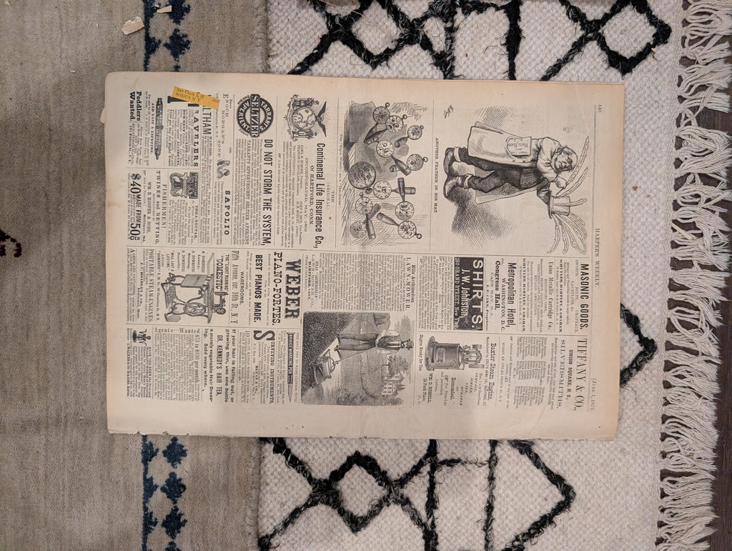 1872 Playing Bocci Rome Harper's Weekly June 01 Thomas Nast Horace Greeley