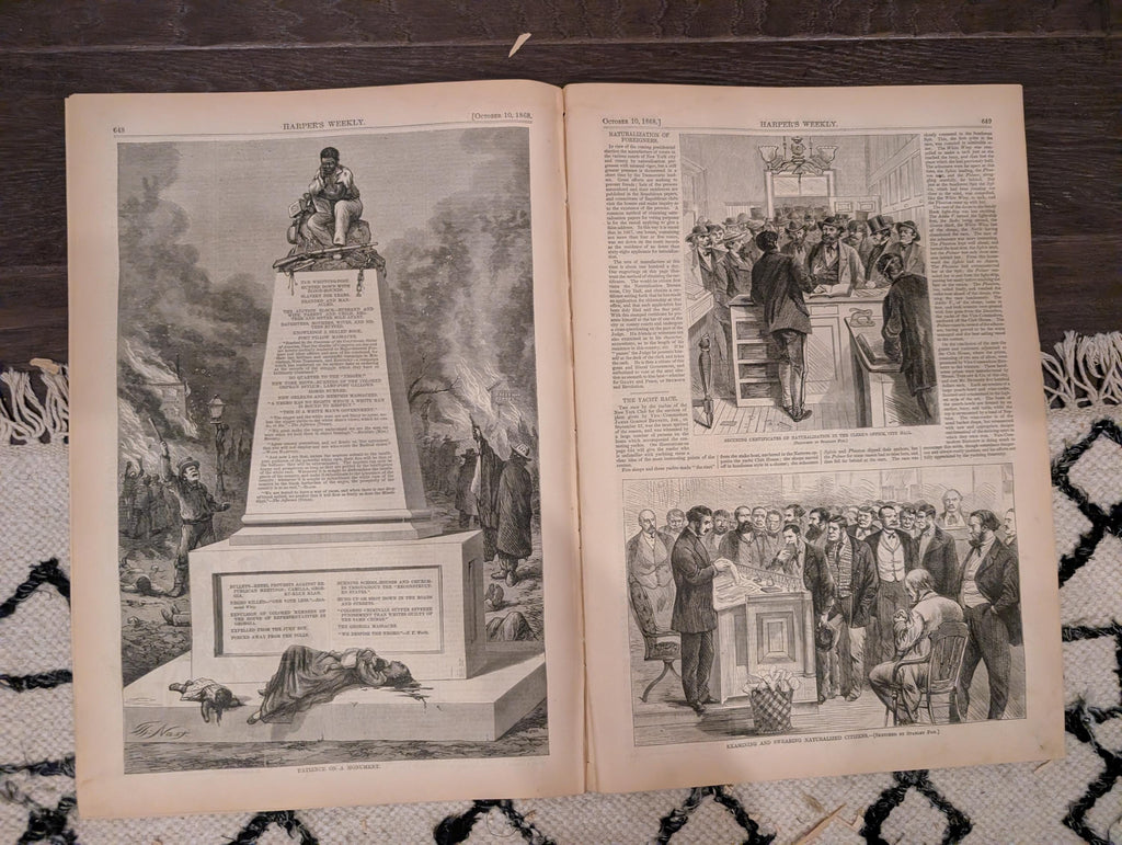 Harper’s Weekly – October 10, 1868 – Black Americana - Water Drinkers in Spain • South American Earthquake Wreck • Paraguayan