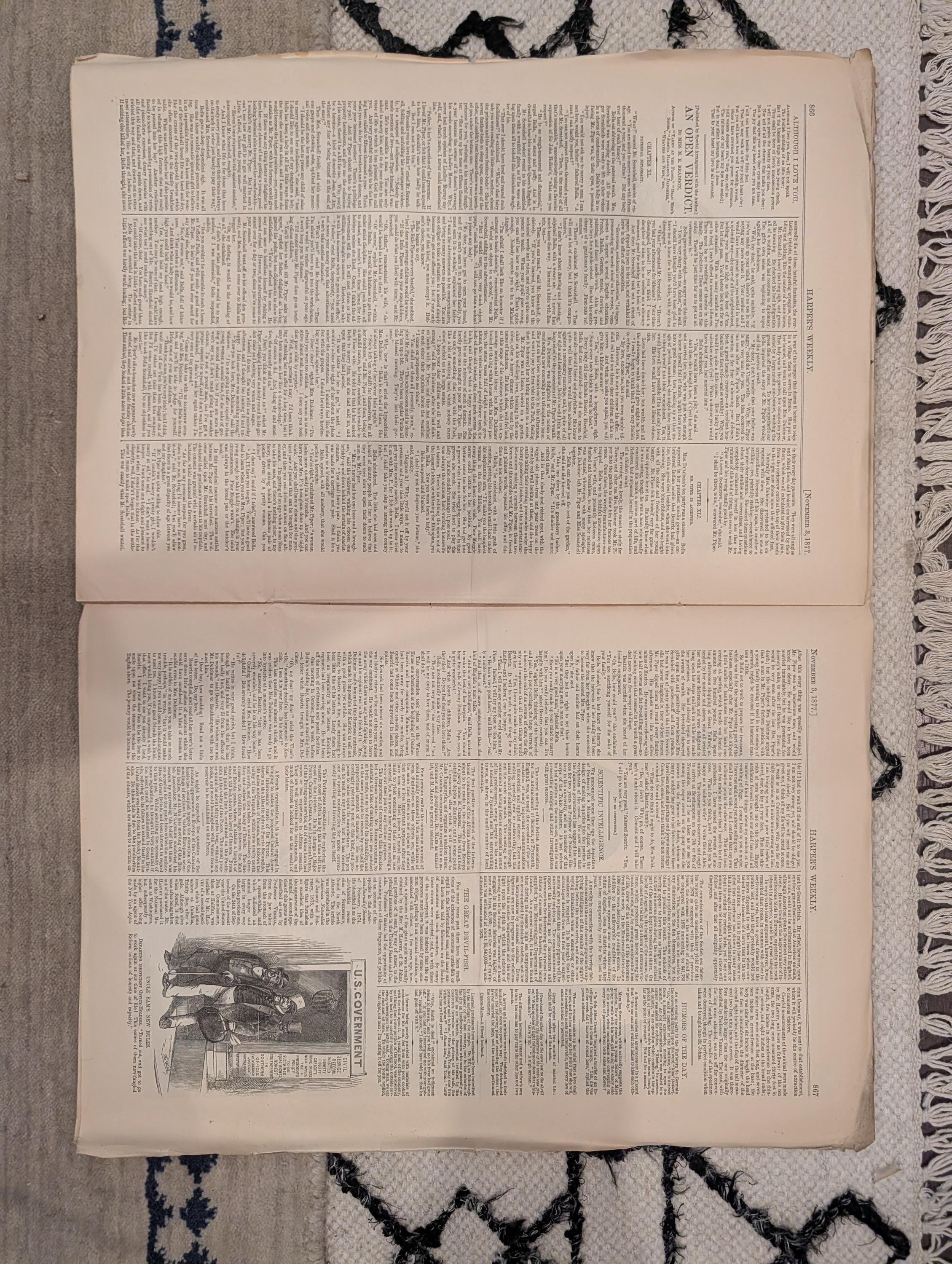 1877 Hot Springs Arkansas, Nast Tiger & Lamb, Shipka Pass — Nov 3