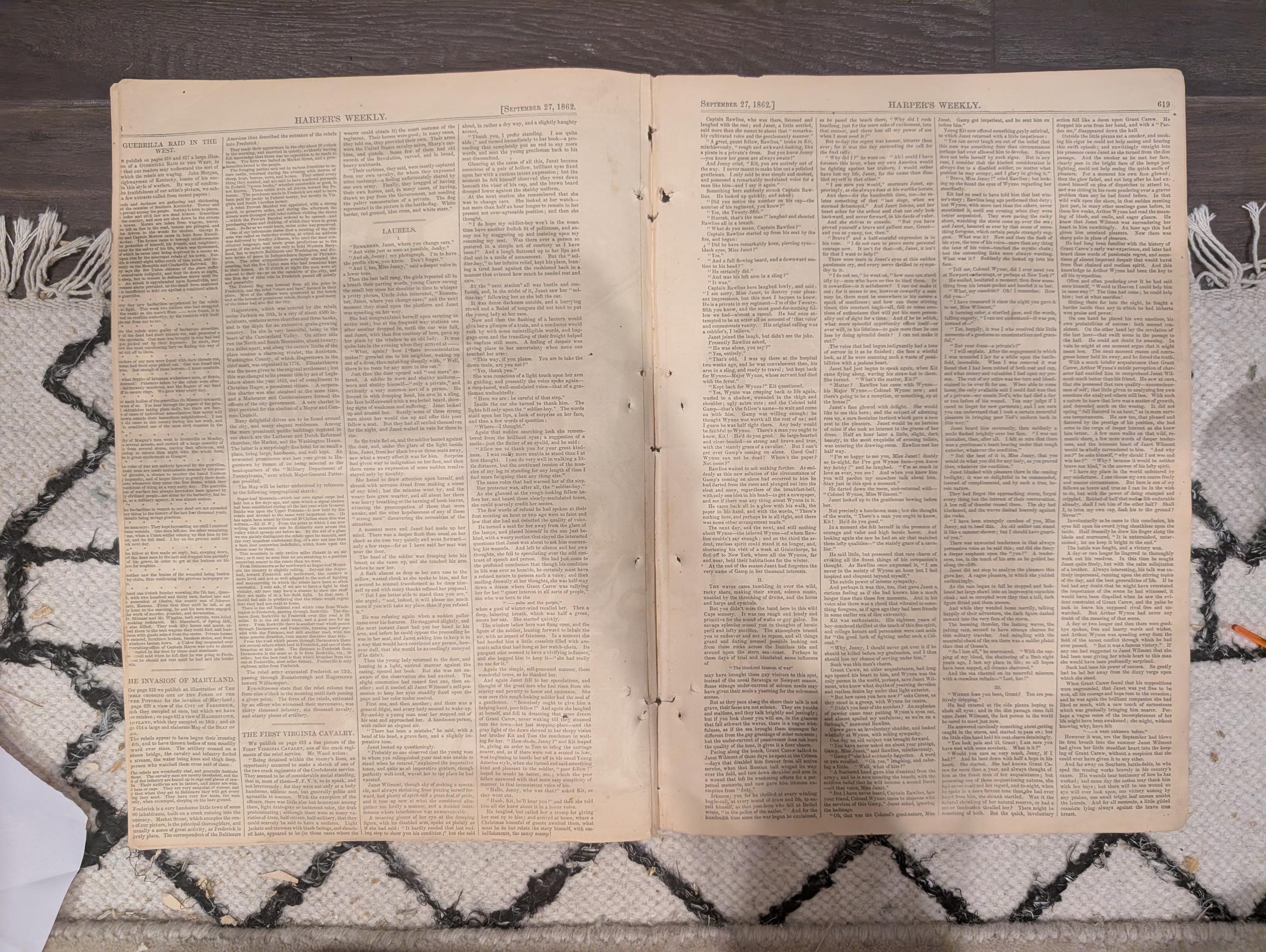 Harper’s Weekly — September 27, 1862 — Rebel Occupation of Frederick & Hagerstown, Maryland + Cincinnati Views